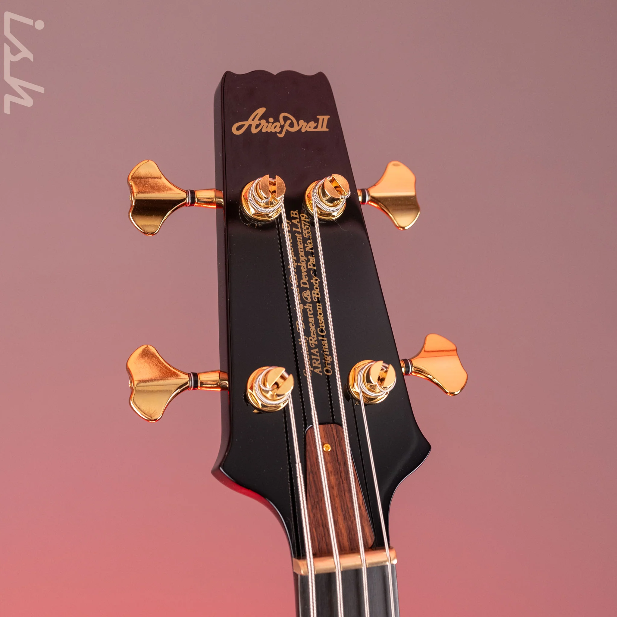 Aria Pro II SB-1000 4-String Bass Solid Black - Image 6