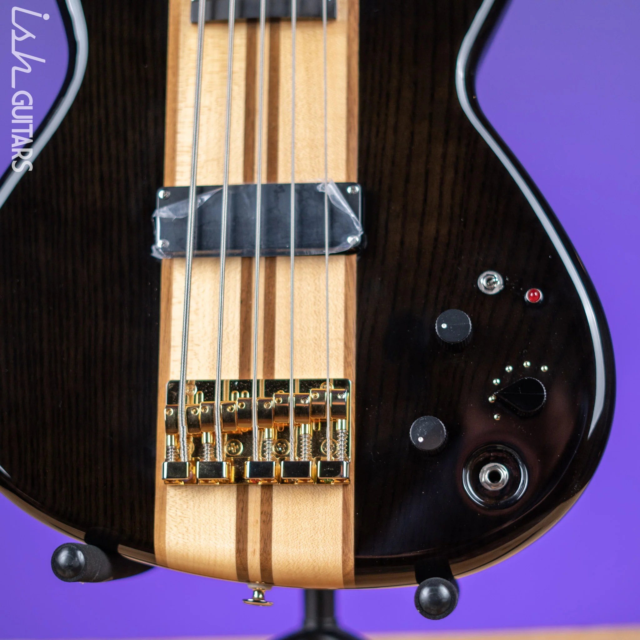 Aria Pro II SB-1000 5-String See Through Bass Black Demo - Image 4