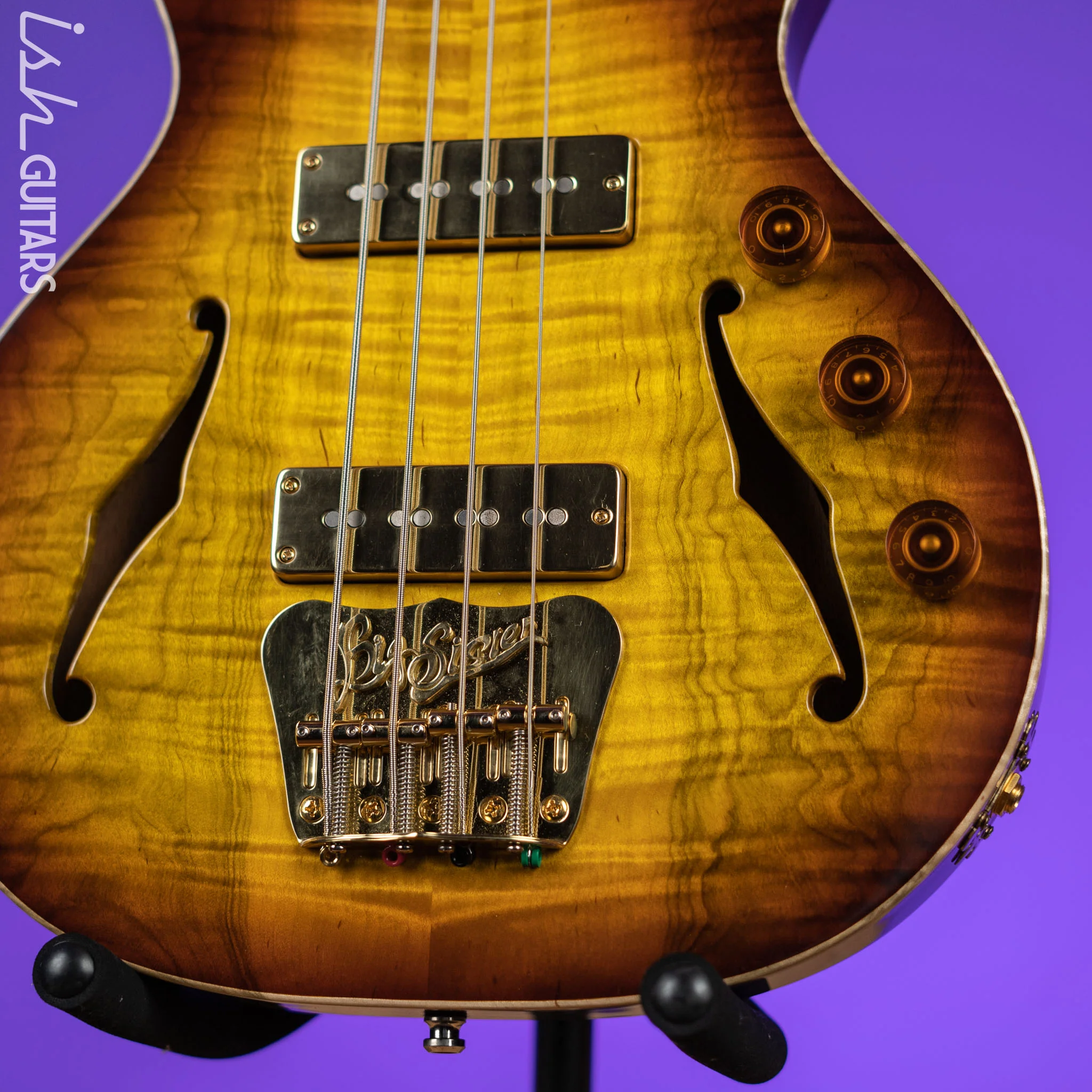 B&G Big Sister 4-String Bass Sunburst Tobacco Burst - Image 4