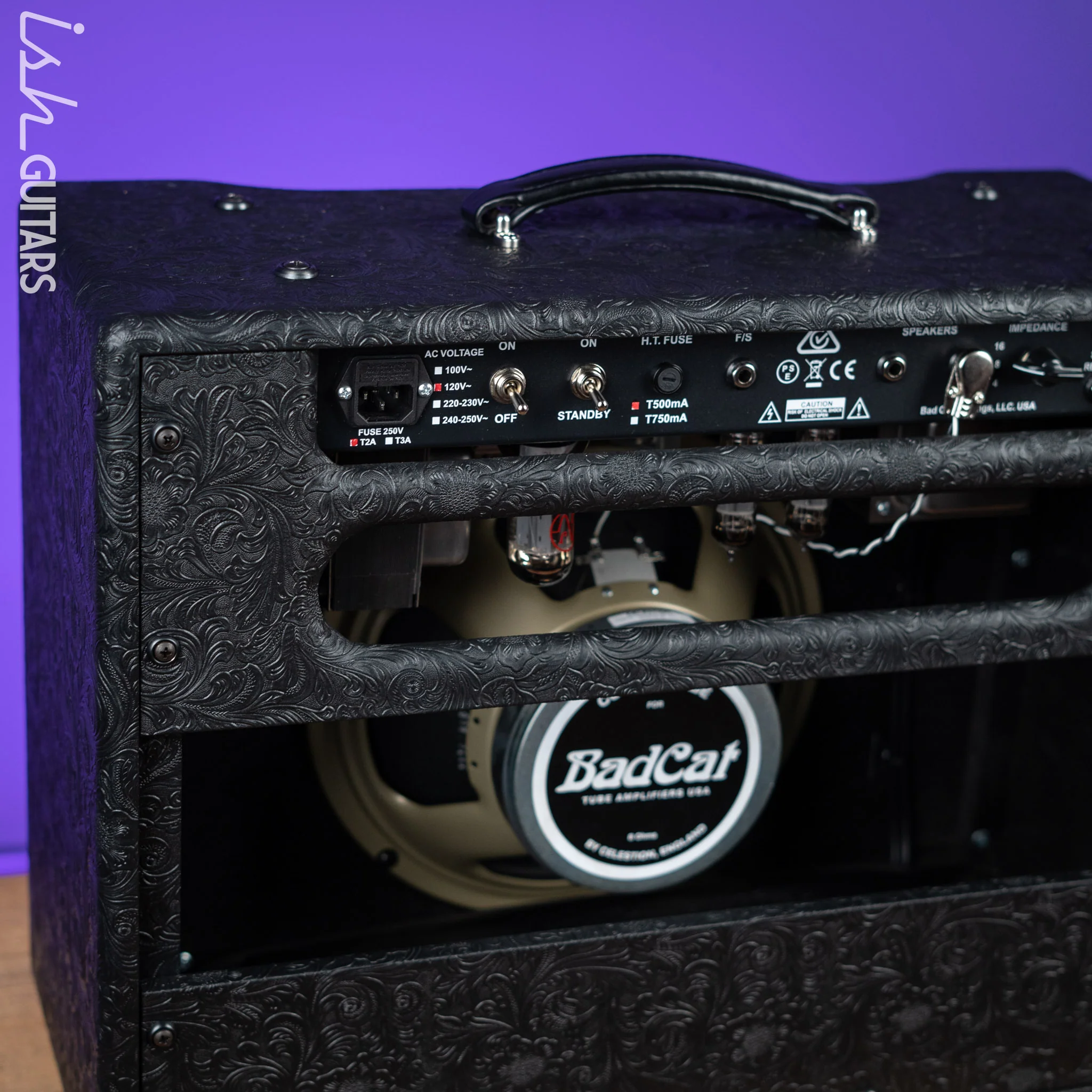 Bad Cat Cub IV 15 Reverb Handwired 15-Watt 1x12 Guitar Combo Amplifier Western Tolex, Black & White Snakeskin - Image 6
