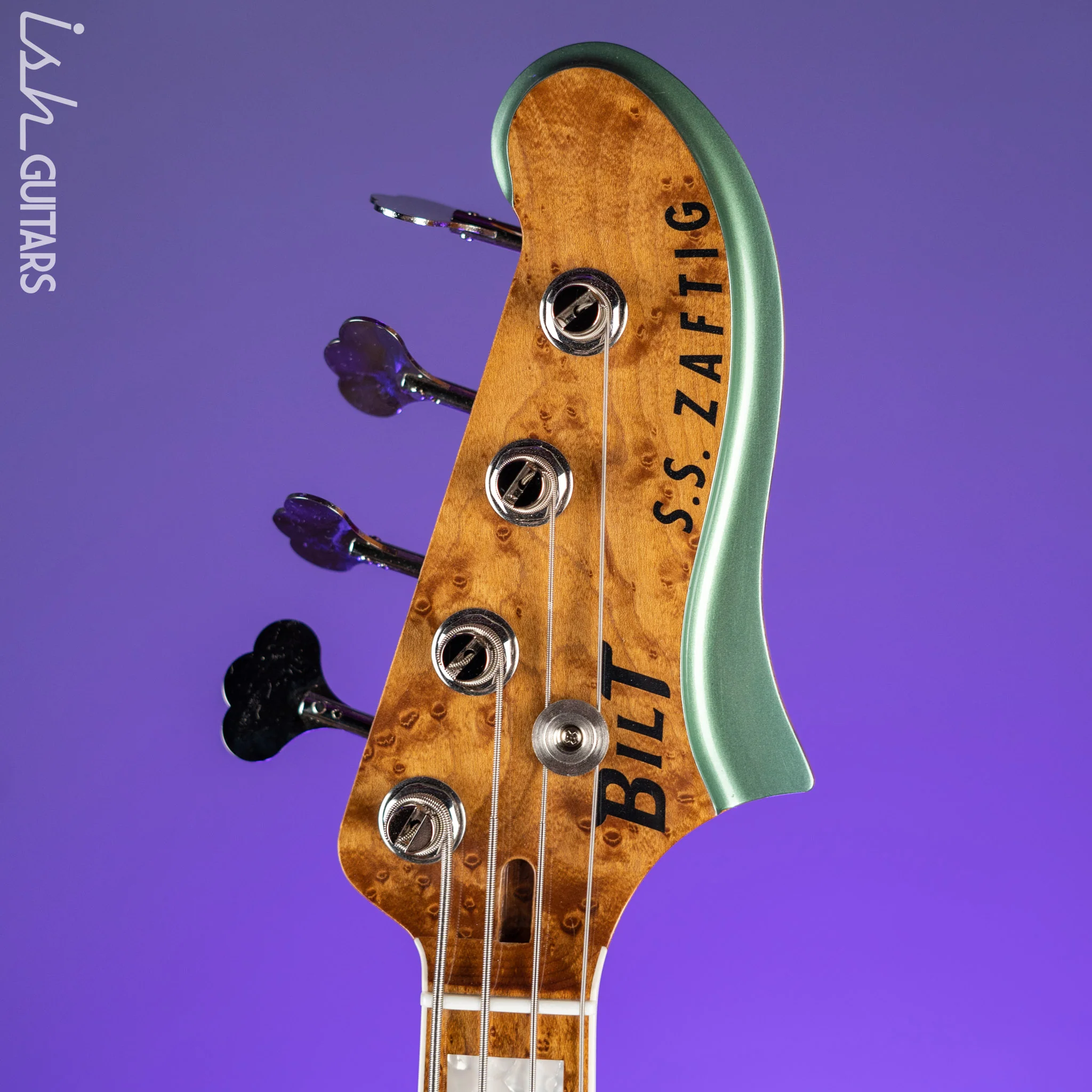 Bilt S.S. Zaftig 4-String Bass Guitar Ice Green Metallic - Image 5