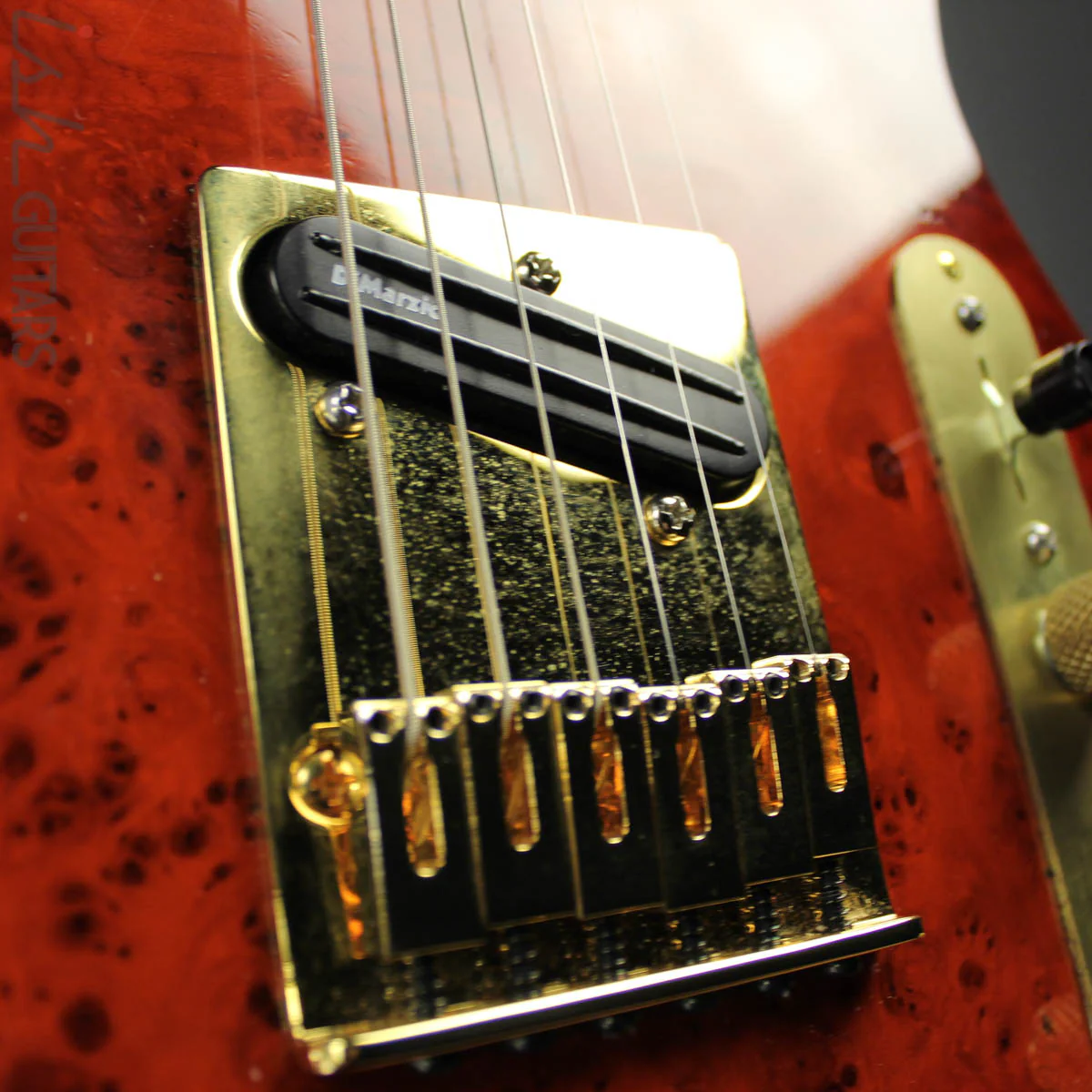 Bruton Guitars T-Style Burl Top Cherryburst - Image 9