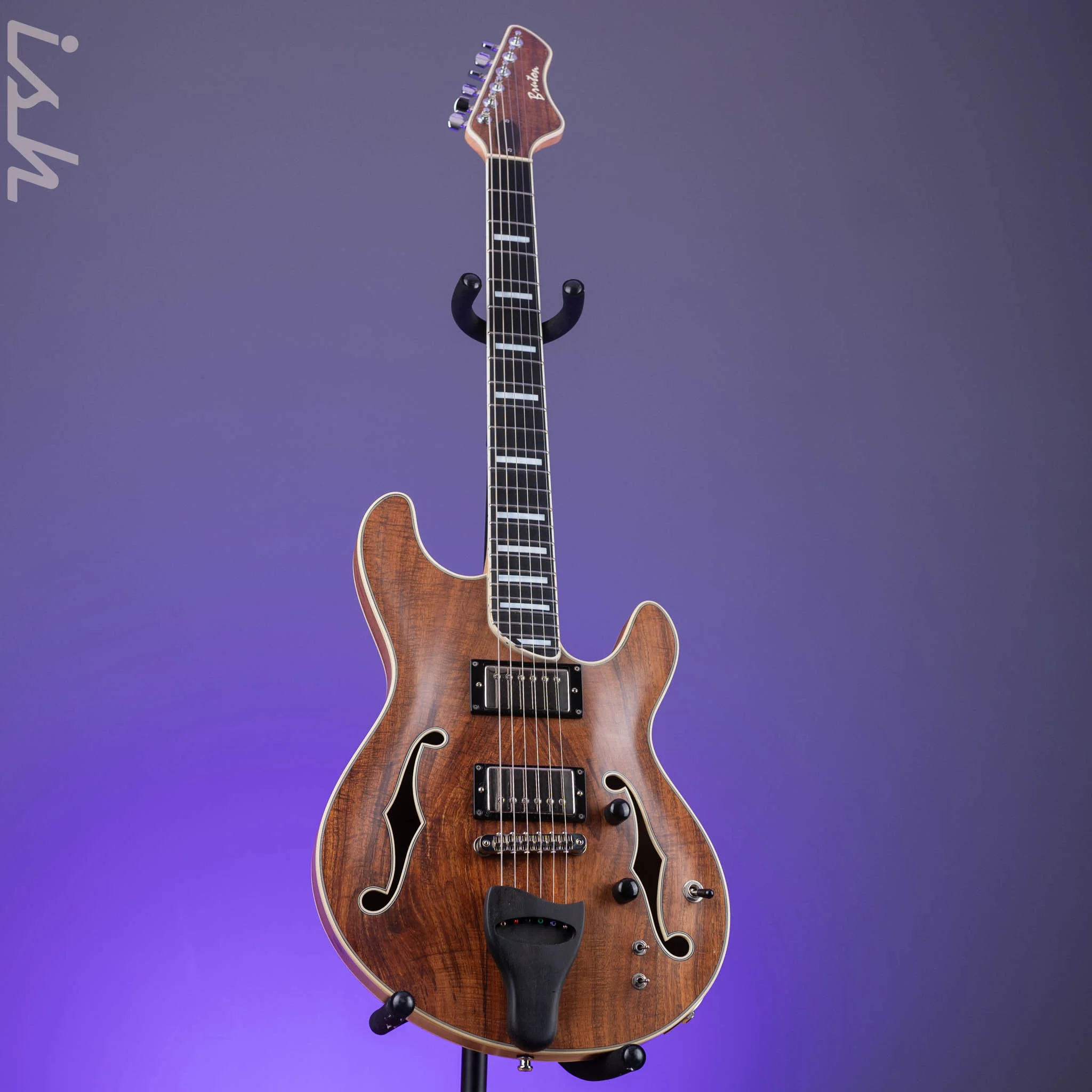 Bruton Universal Electric Archtop Guitar Natural - Image 2