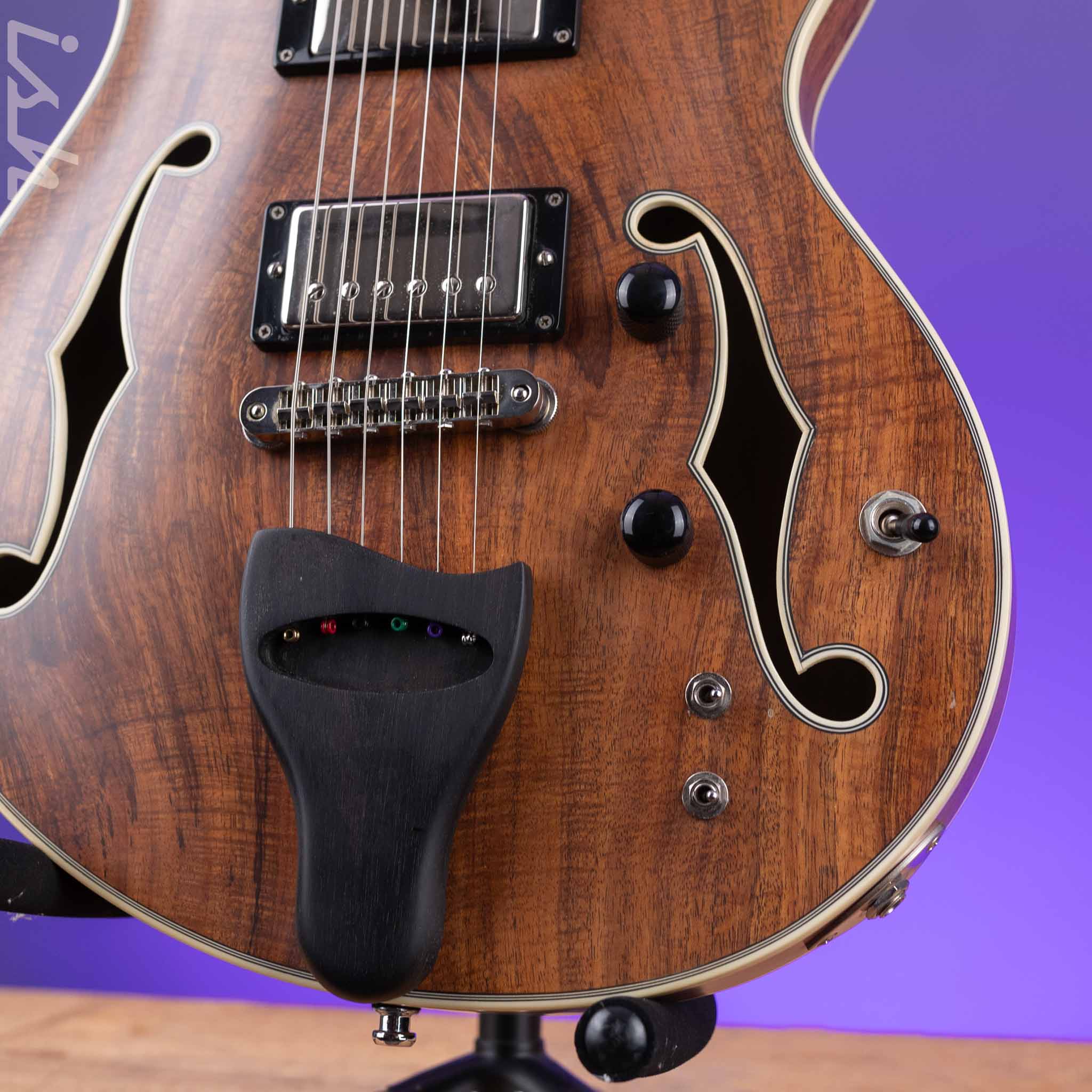 Bruton Universal Electric Archtop Guitar Natural - Image 4