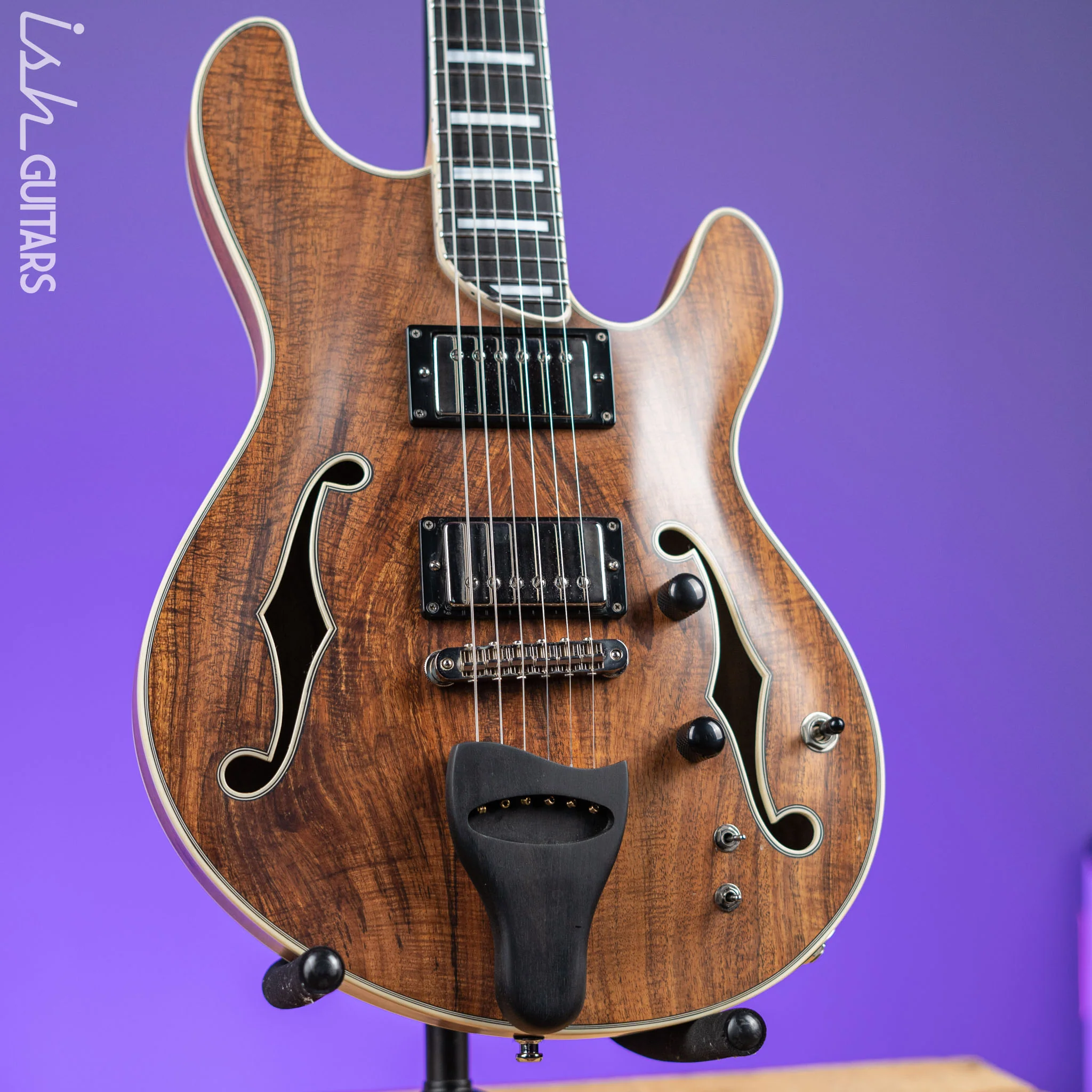 Bruton Universal Electric Archtop Guitar Natural - Image 2