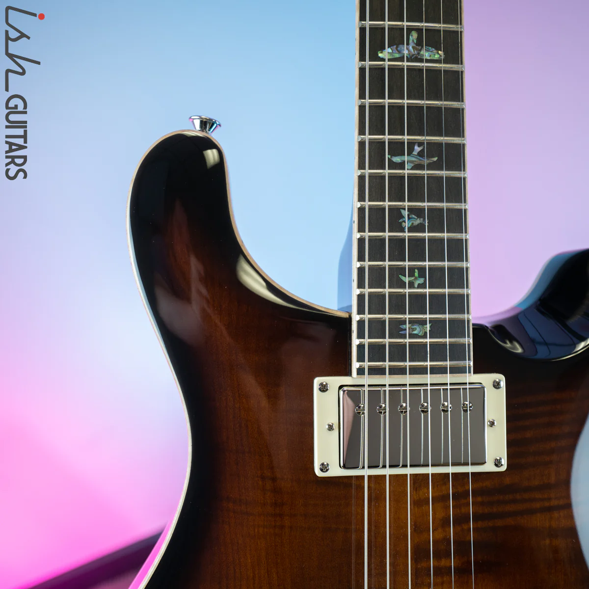 2020 PRS SE Hollowbody II Piezo Black Gold Burst - Image 3
