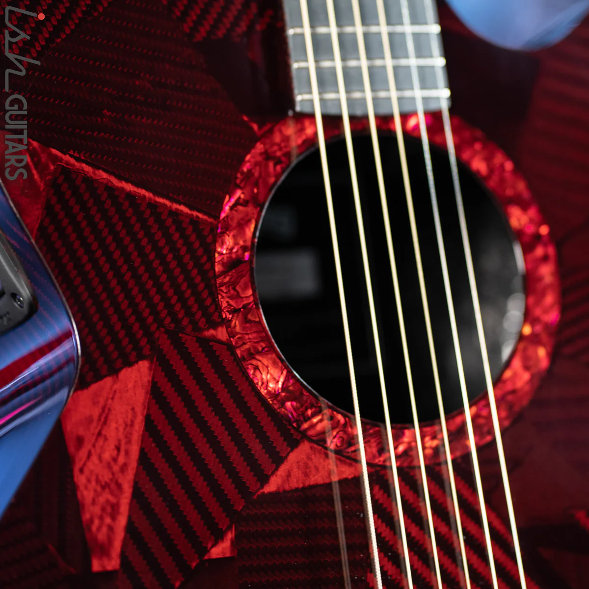 2021 RainSong BI-WS1000N2C Black Ice Acoustic Guitar Ish Exclusive Cranberry Red - Image 5