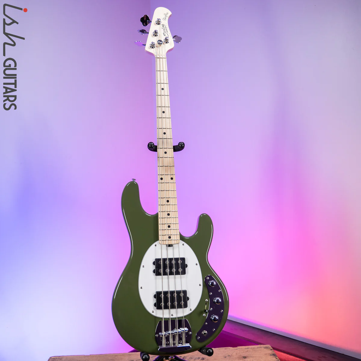 Sterling by Music Man StingRay HH Sub Series Olive Green - Image 2