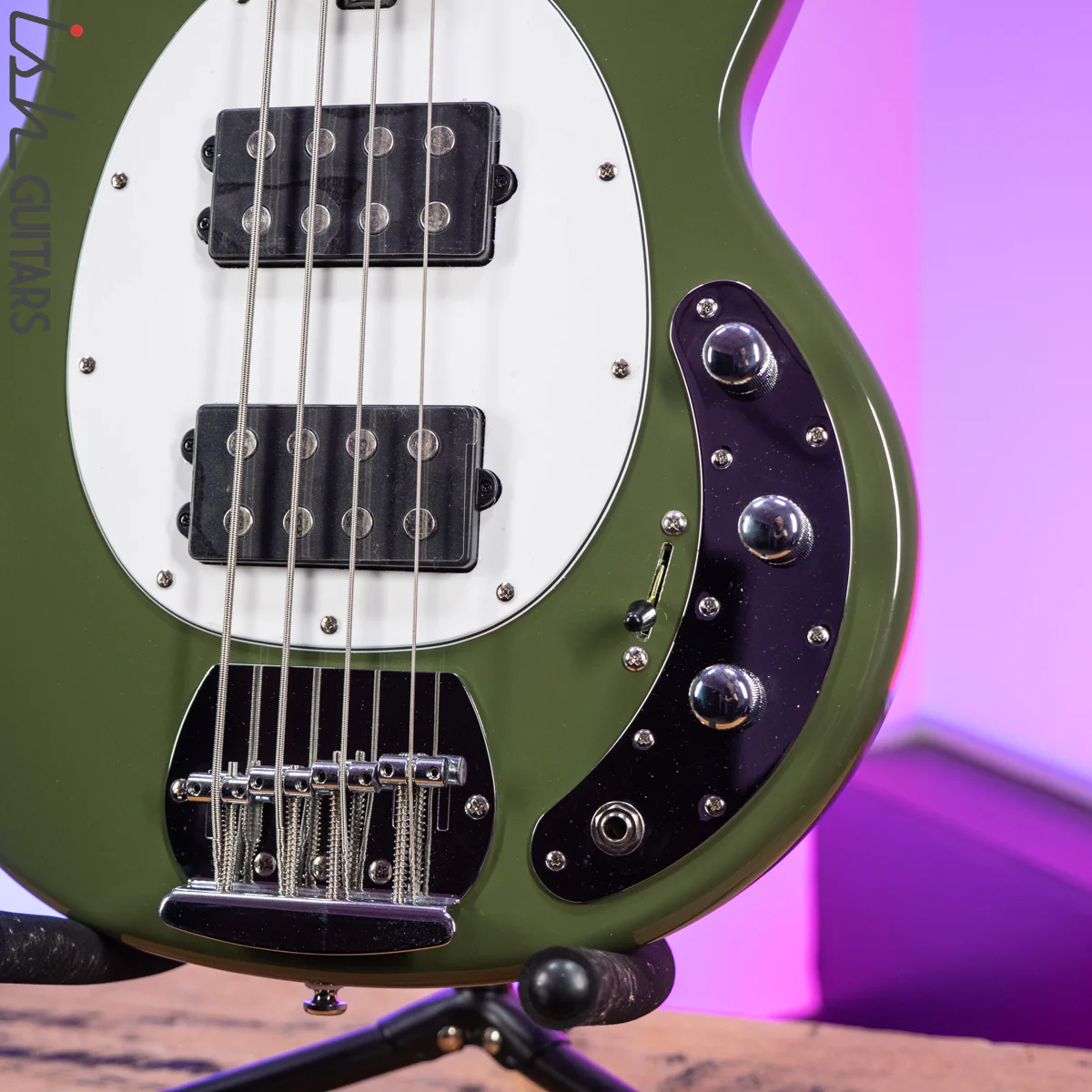 Sterling by Music Man StingRay HH Sub Series Olive Green - Image 4