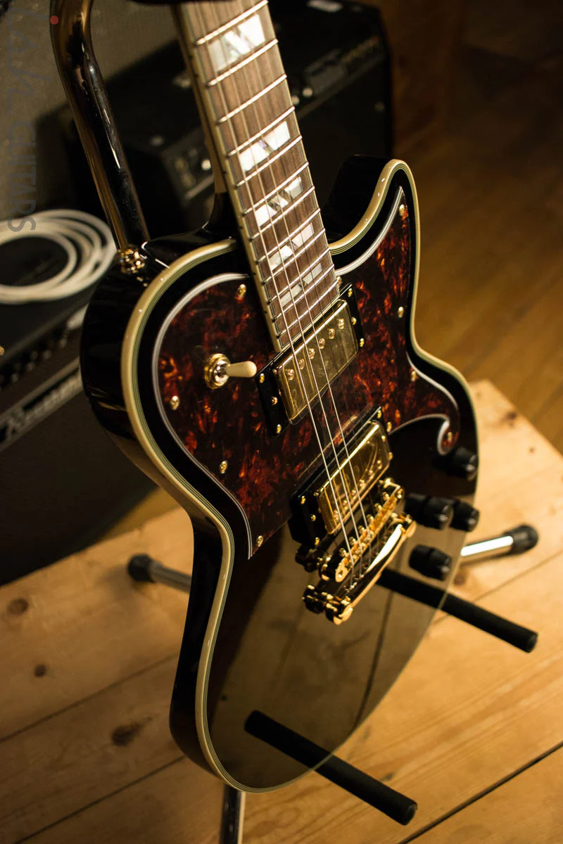 D'Angelico Deluxe Atlantic Electric Guitar Black - Image 6