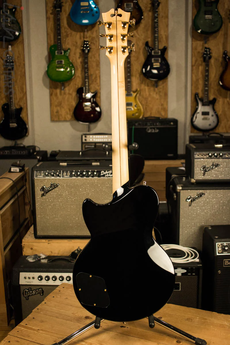 D'Angelico Deluxe Atlantic Electric Guitar Black - Image 8