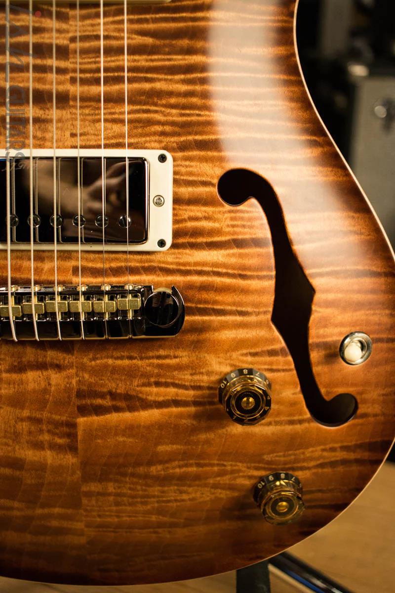 Paul Reed Smith Wood Library Hollowbody 1 Ebony Fretboard Copperhead Burst - Image 4