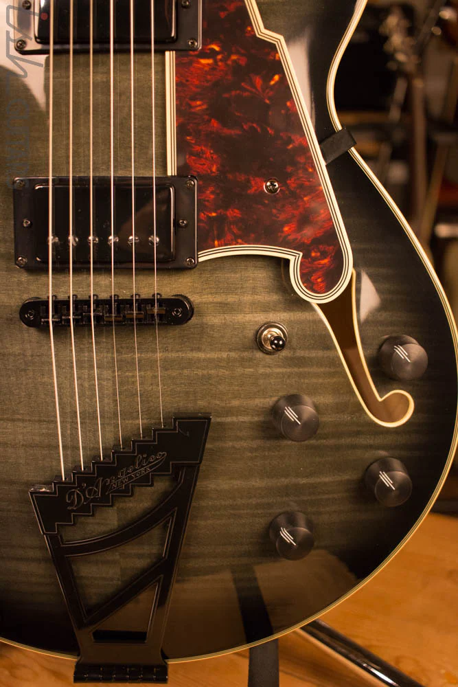 D’Angelico Excel EX-SS Laminated Flame Maple Grey Black Store Demo - Image 4