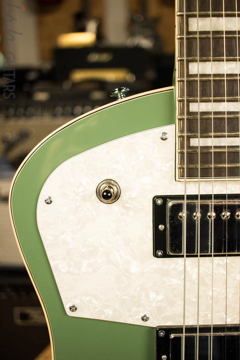 D’Angelico Premier Series Ludlow Electric Guitar with Stopbar Tailpiece Army Green - Image 3