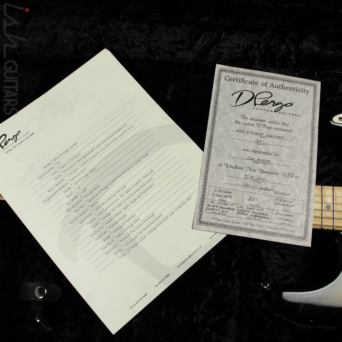 2014 D’Pergo Vintage Limited Strat Tobacco Sunburst - Image 16