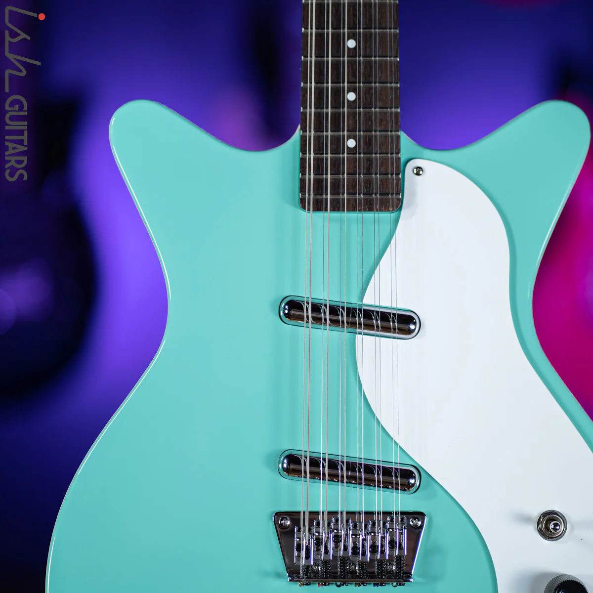 Danelectro 12SDC 12-String Electric Guitar Aqua - Image 3