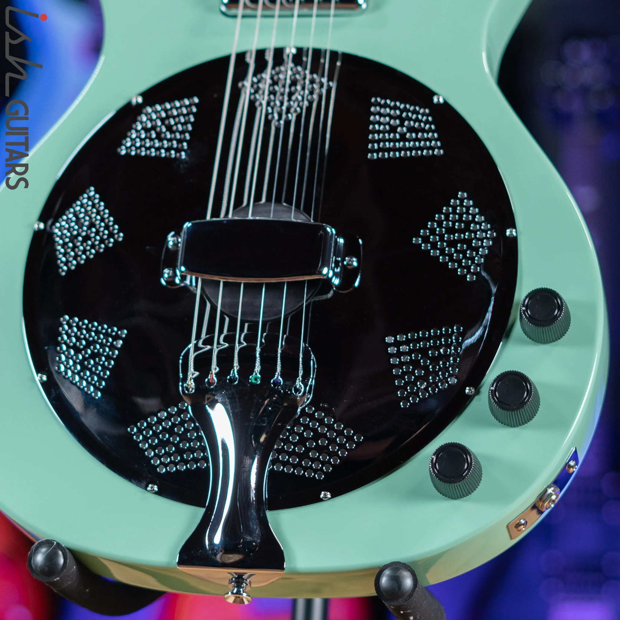Danelectro '59 Resonator Electric Guitar Vintage Aqua - Image 4