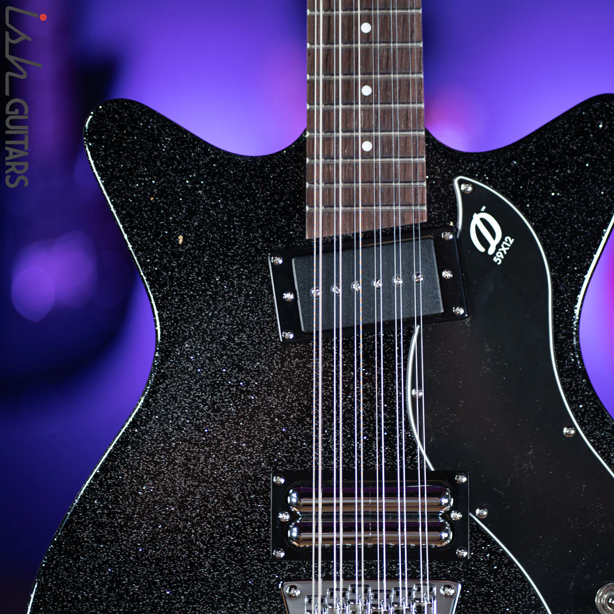 Danelectro 59x12 12-String Electric Guitar Black Metalflake - Image 3