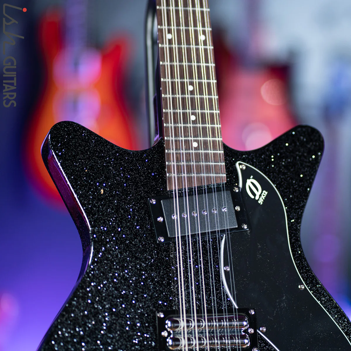 Danelectro 59x12 12-String Electric Guitar Black Metalflake - Image 5
