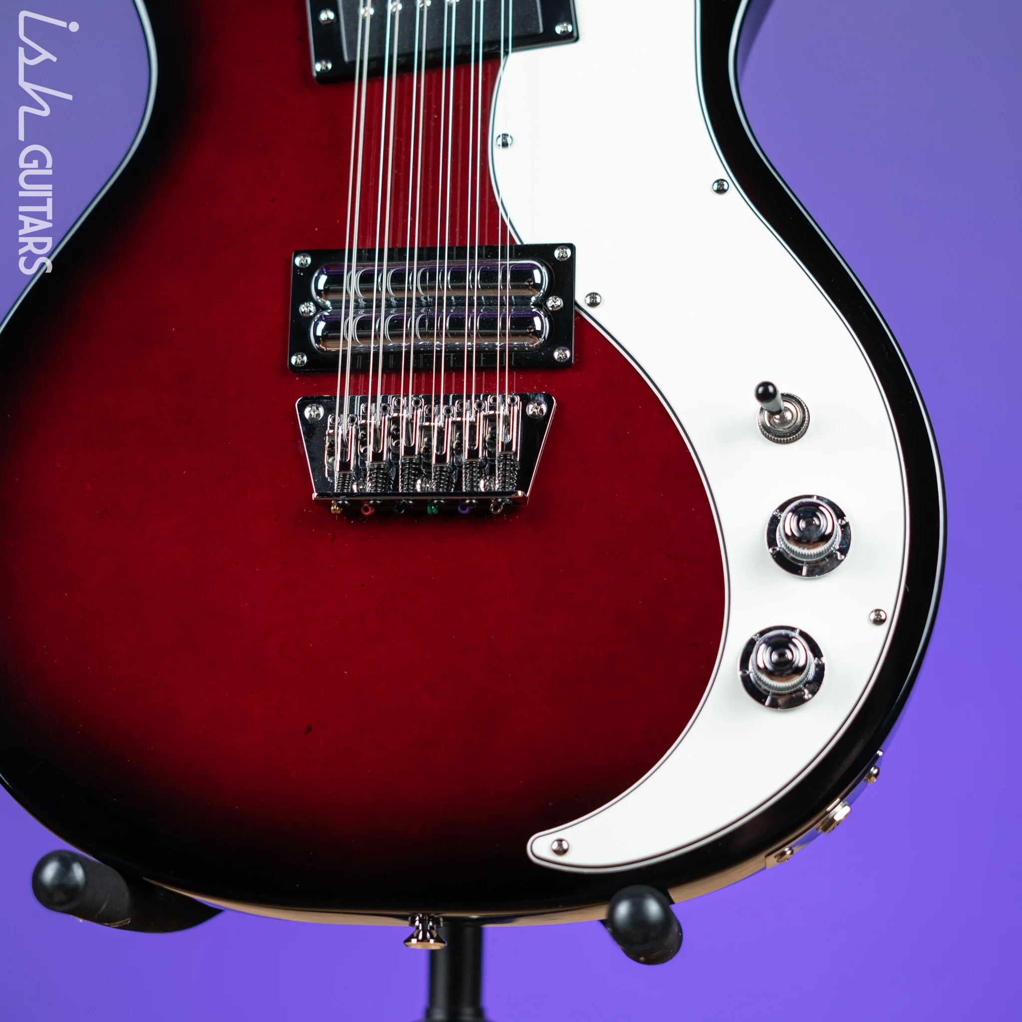 Danelectro 59x12 12-String Electric Guitar Red Burst Demo - Image 4