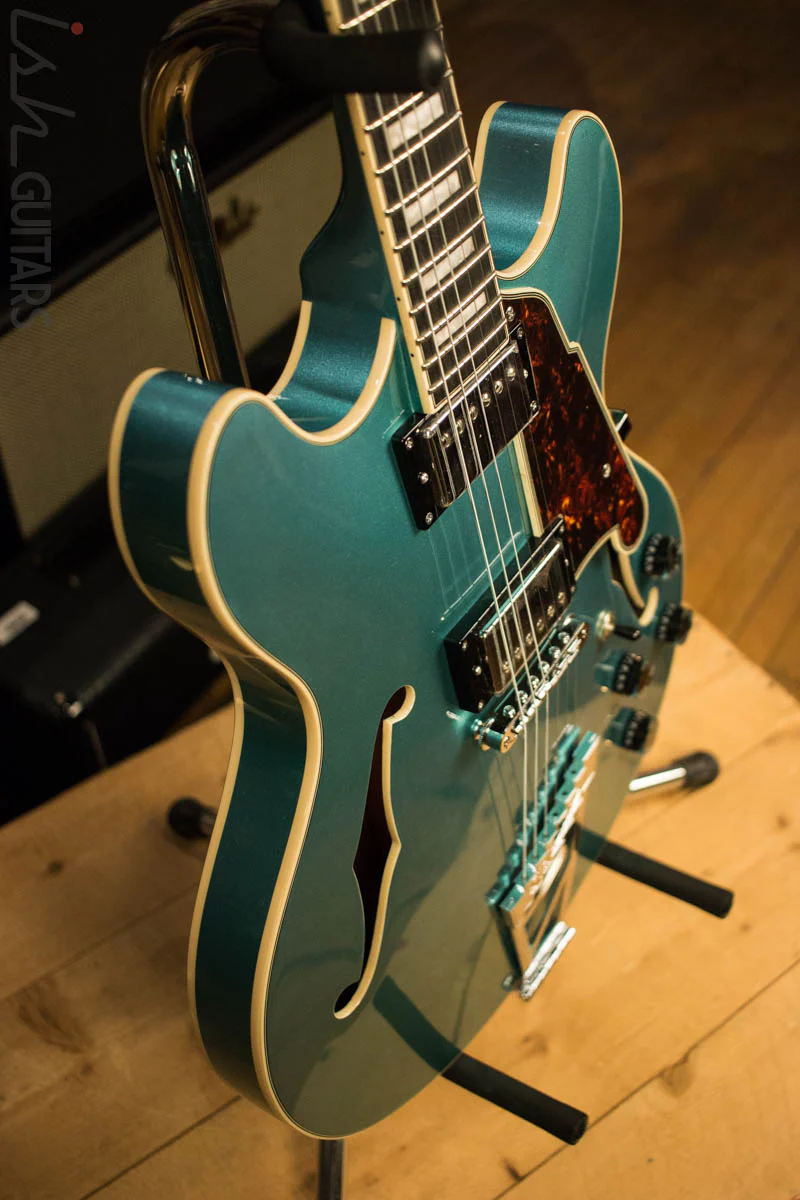 D'angelico Premier DC Ocean Turquoise Semi-Hollow Double Cutaway Electric Guitar - Image 6
