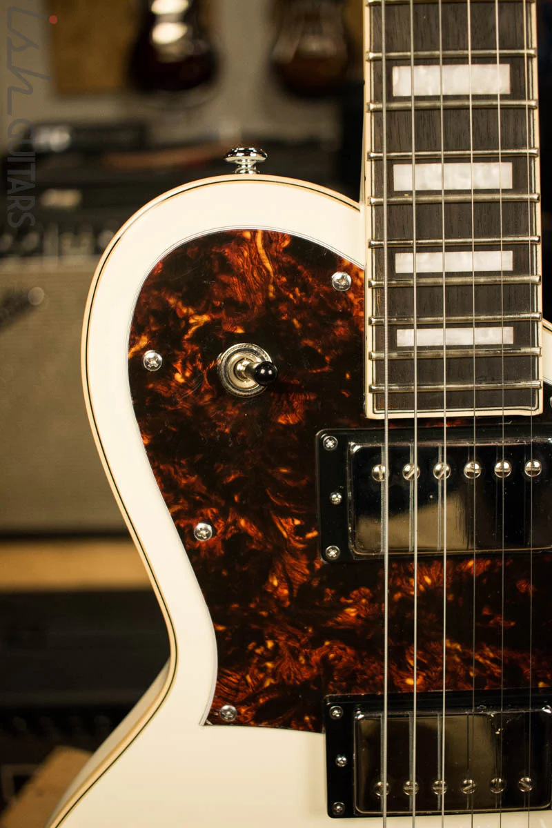 D'Angelico Premier Series Atlantic Electric Guitar with Stopbar Tailpiece Antique White - Image 3