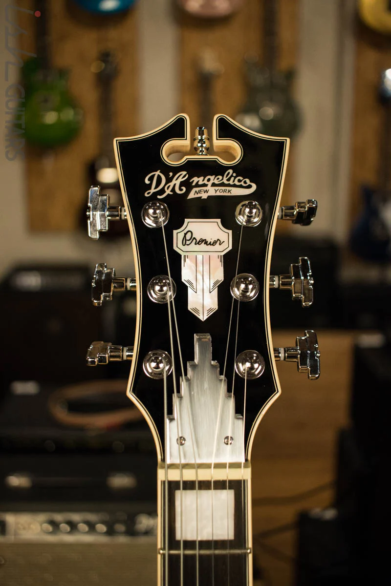 D'Angelico Premier Series Atlantic Electric Guitar with Stopbar Tailpiece Antique White - Image 5