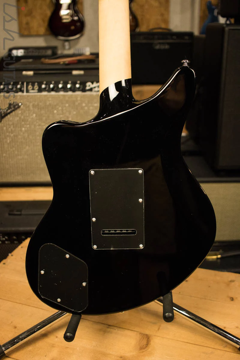 D'Angelico Premier Series Bedford Electric Guitar with Tremolo Tailpiece Black - Image 7