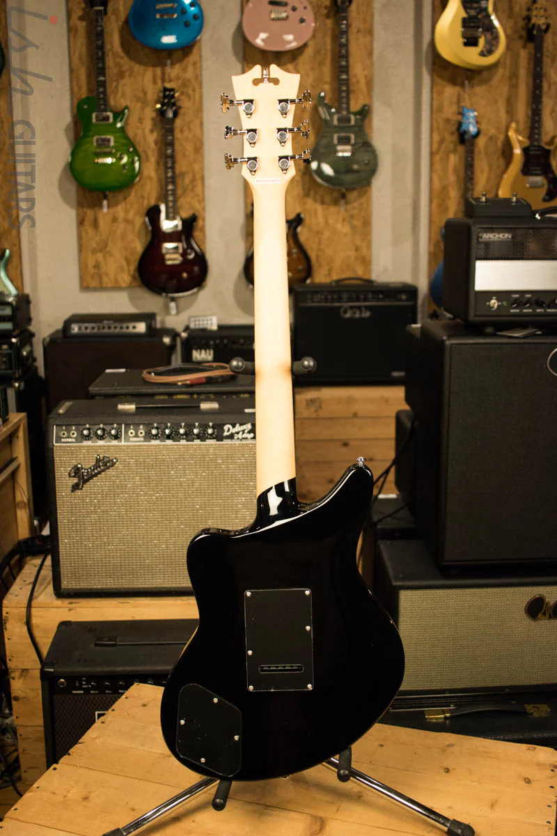 D'Angelico Premier Series Bedford Electric Guitar with Tremolo Tailpiece Black - Image 8