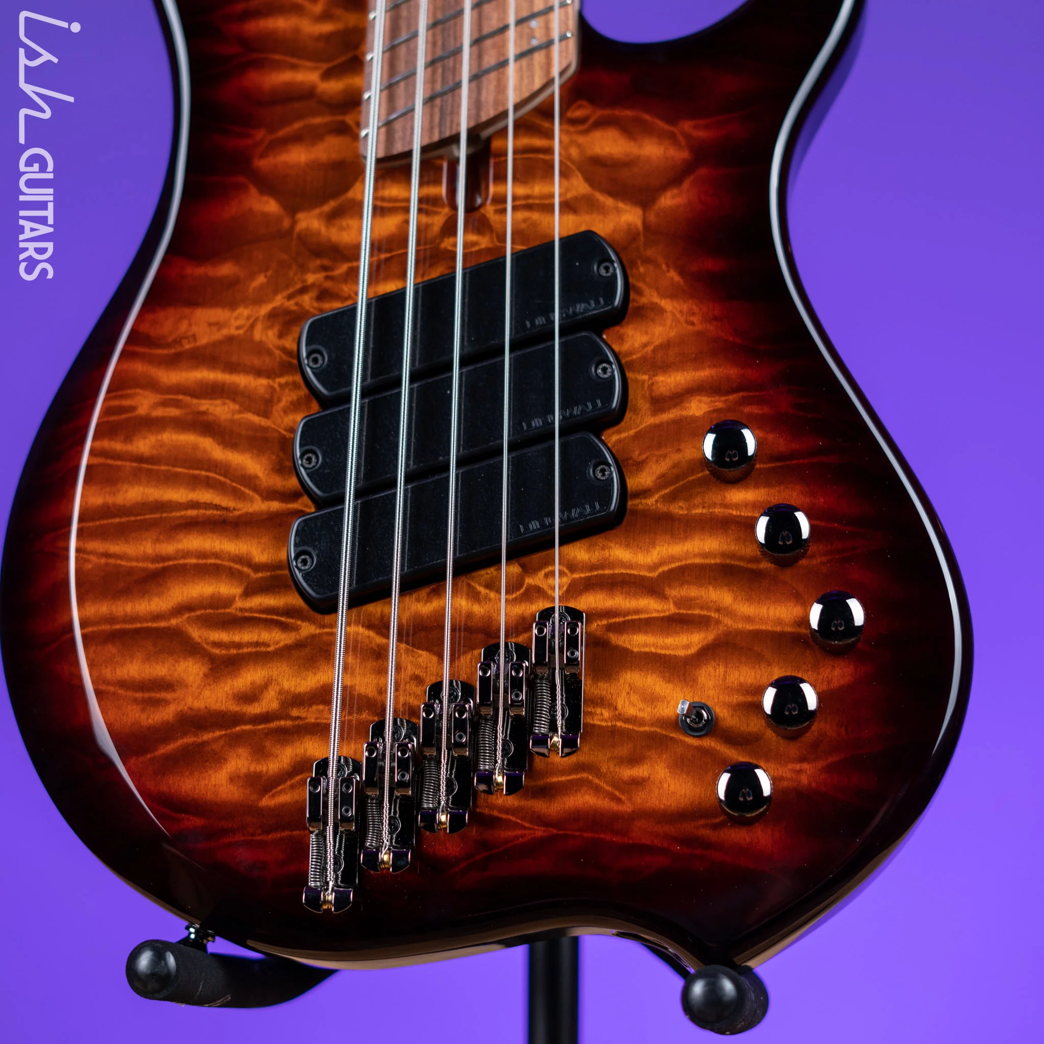 Dingwall Combustion 5-String Bass Vintageburst Gloss Pau Ferro Fretboard - Image 4