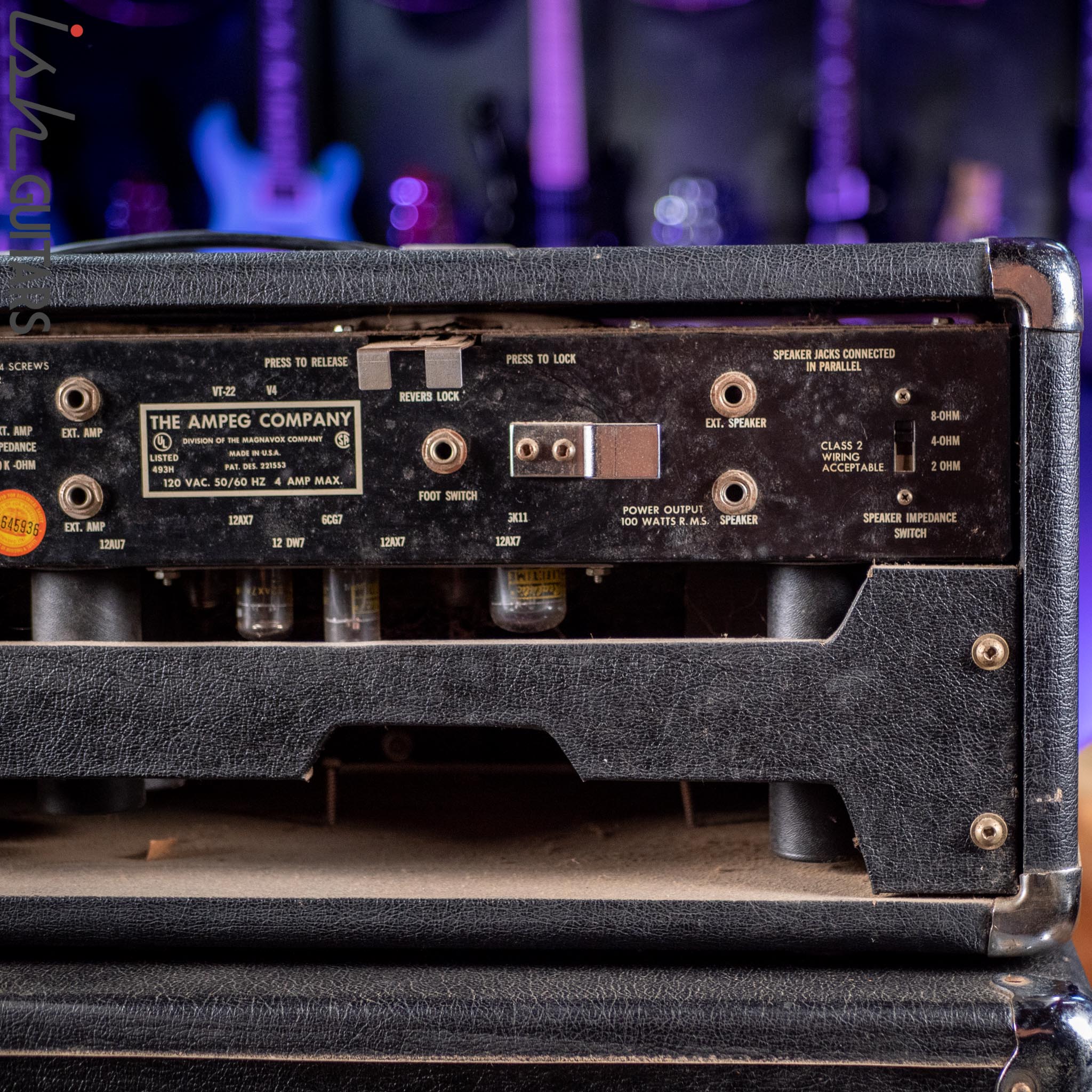 Early 1970s Ampeg V-4 Guitar/Bass Amplifier Head and Cabinet w/ Reverb - Image 13