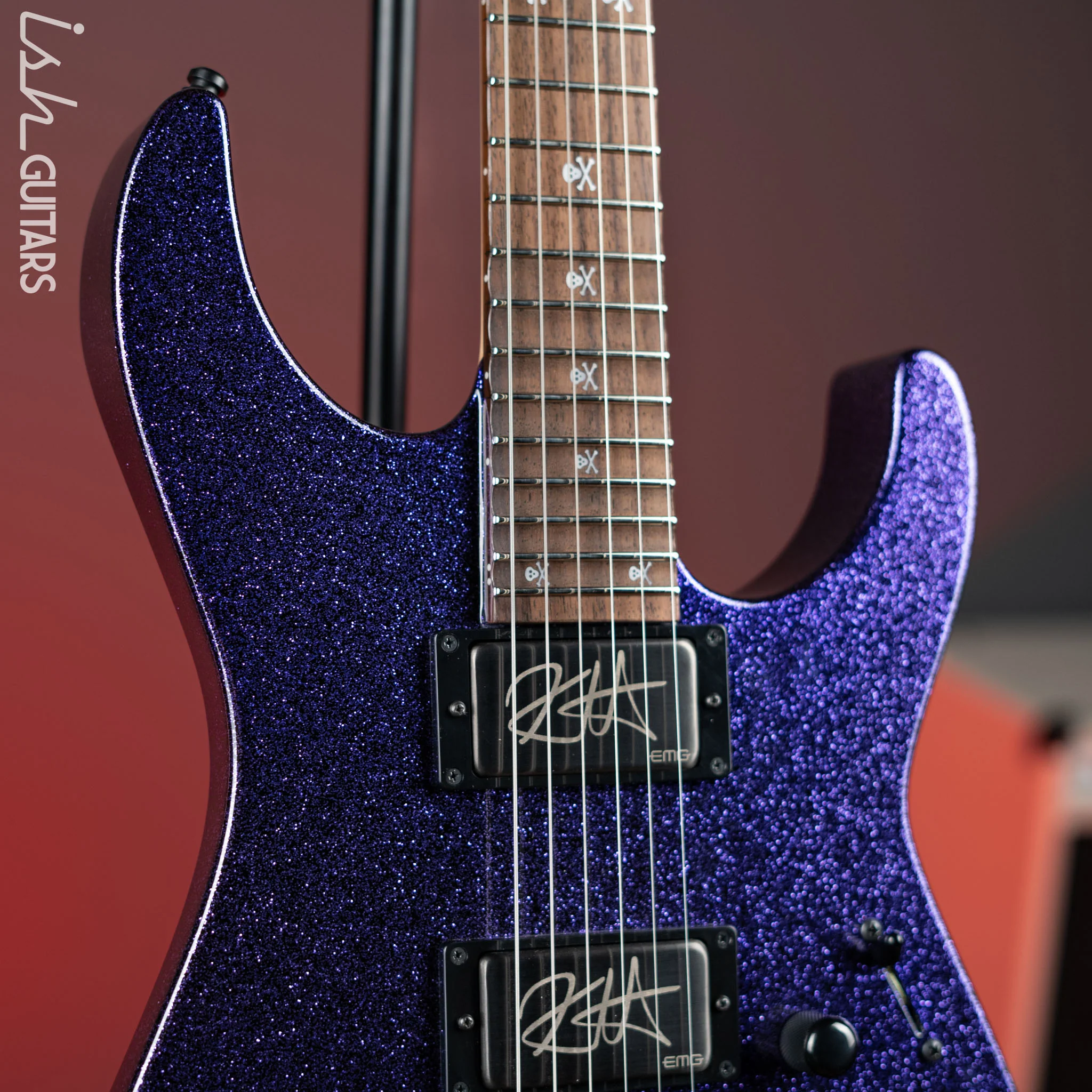 ESP KH-2 Kirk Hammett Signature Electric Guitar Purple Sparkle - Image 3