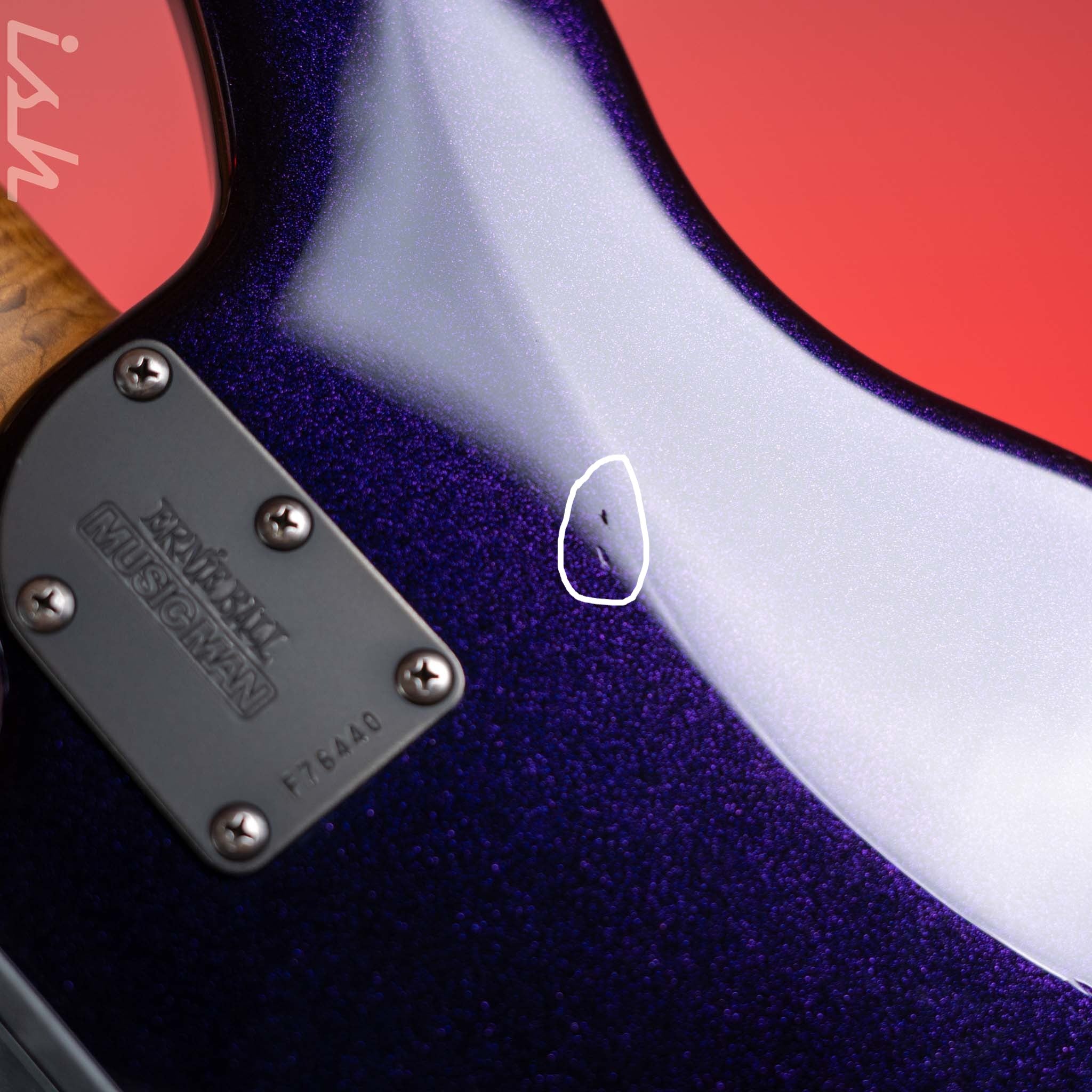 2018 Ernie Ball Music Man Bongo 5 String Limited Edition Barolo Purple - Image 16