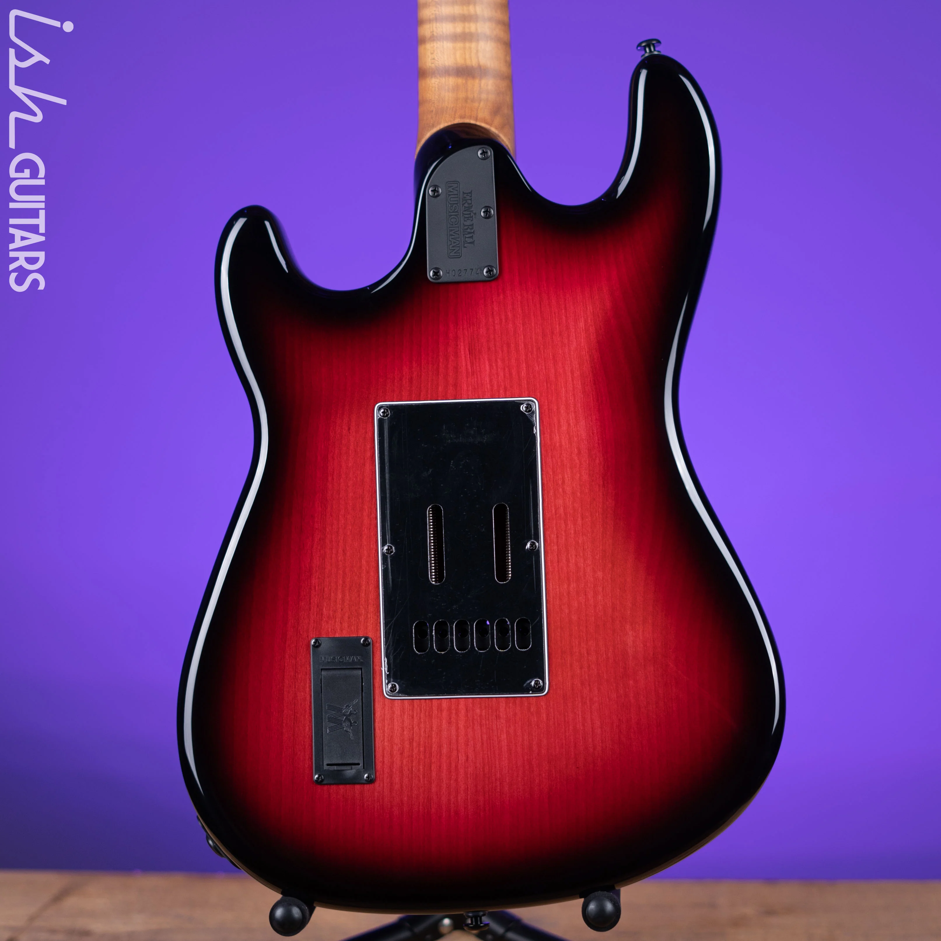 Ernie Ball Music Man Cutlass HT SSS Trem Raspberry Burst - Image 8