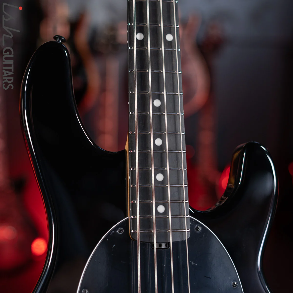 Ernie Ball Music Man DarkRay 4-String Bass Obsidian Black - Image 3