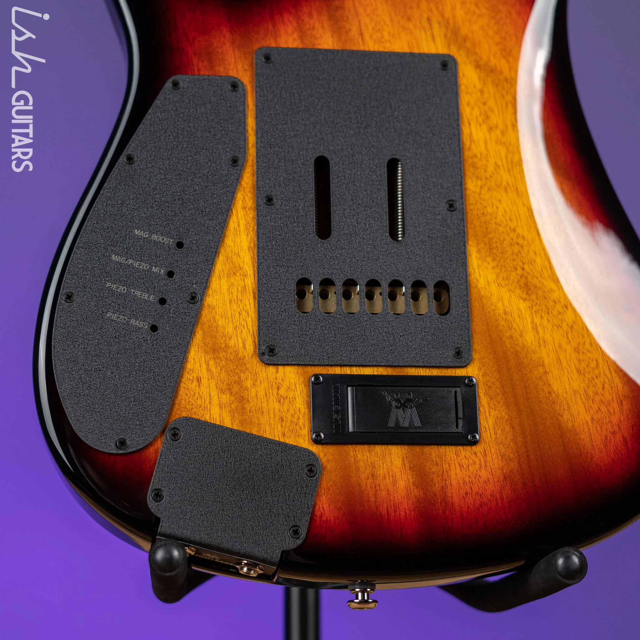 Ernie Ball Music Man JP15 7-String Electric Guitar Piezo Tiger Eye Quilt Demo - Image 9
