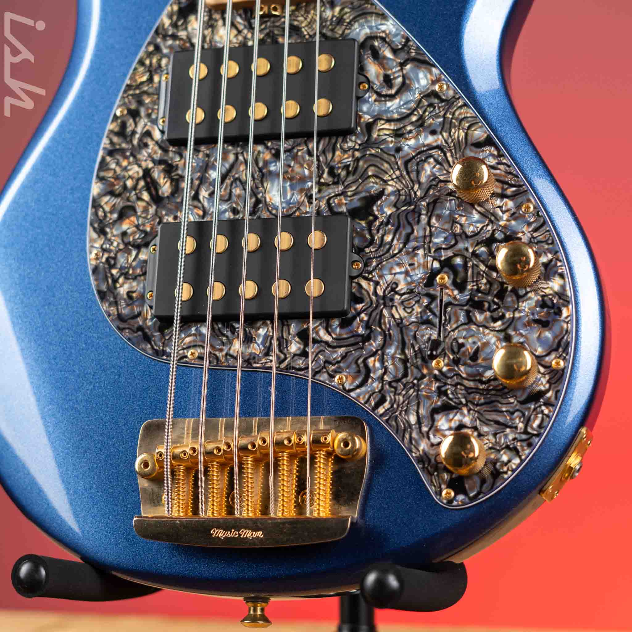2017 Ernie Ball Music Man StingRay 5 Pace Car Blue Metallic - Image 4