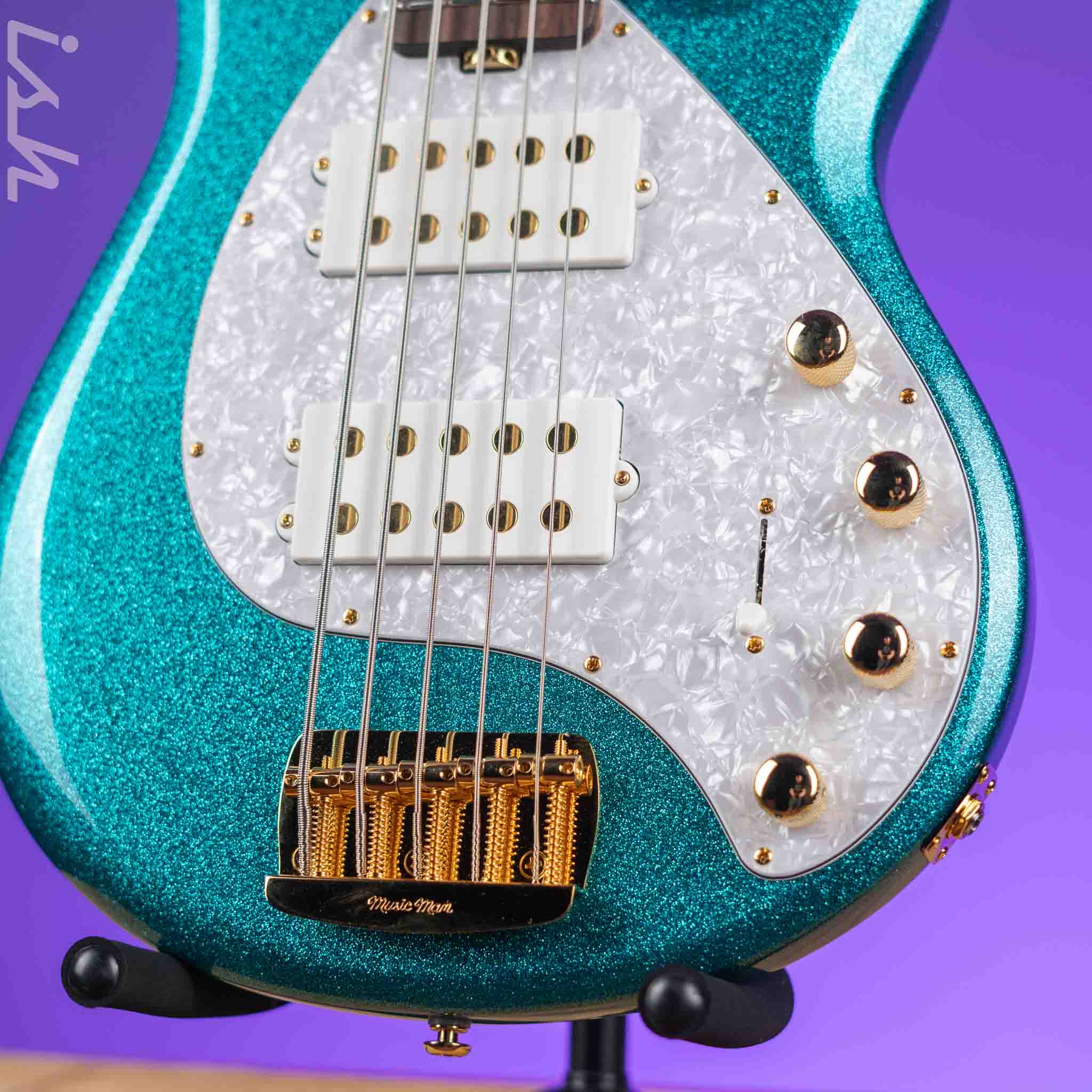 Ernie Ball Music Man StingRay 5 Special HH Ocean Sparkle - Image 4