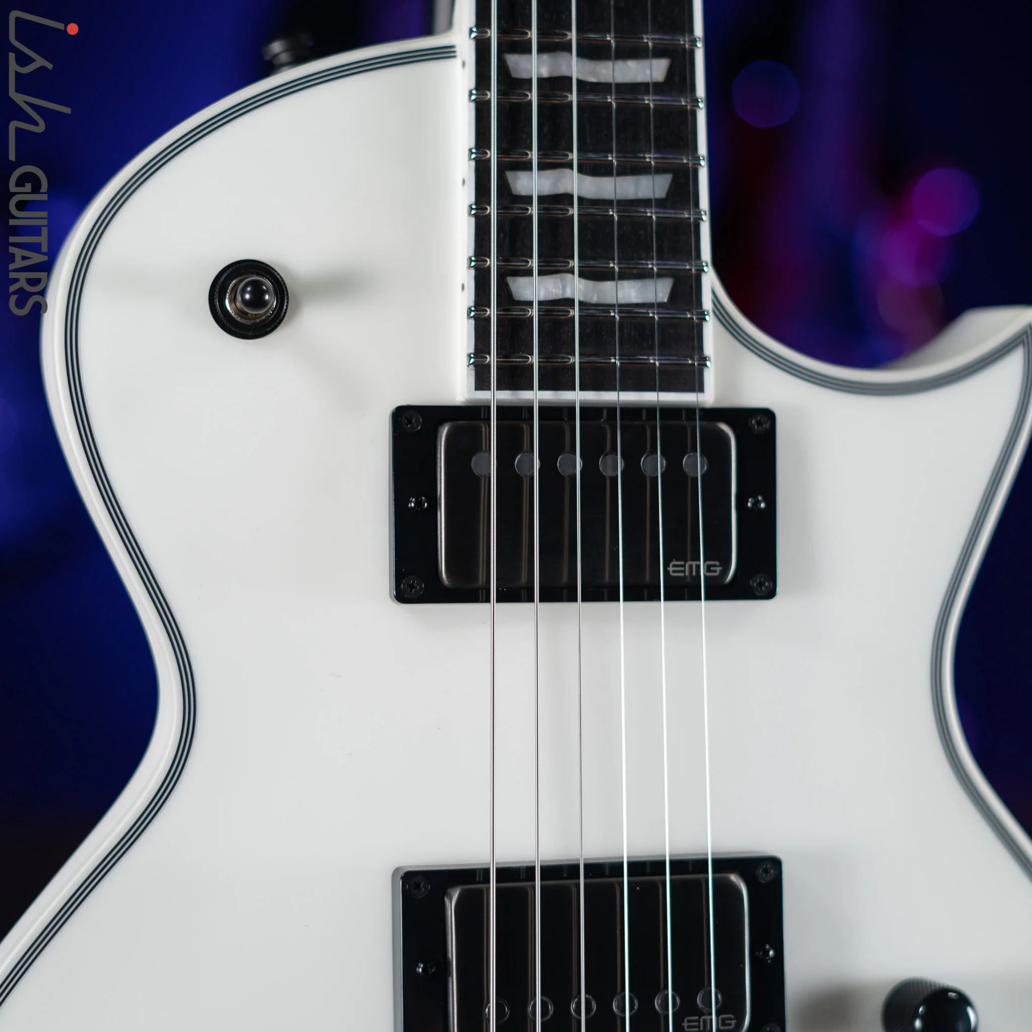 ESP E-II Eclipse Electric Guitar Snow White Satin - Image 3