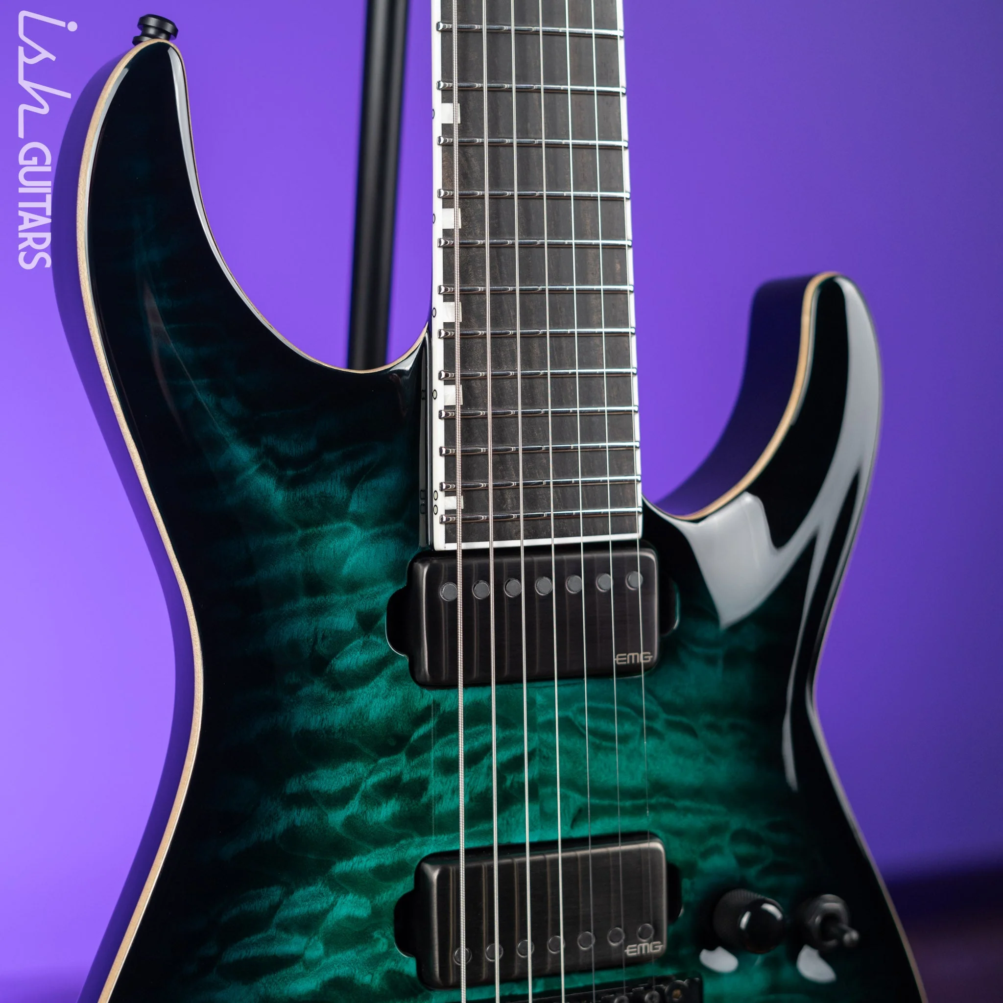 ESP E-II Horizon Floyd Rose 7 String Turquoise Burst - Image 3