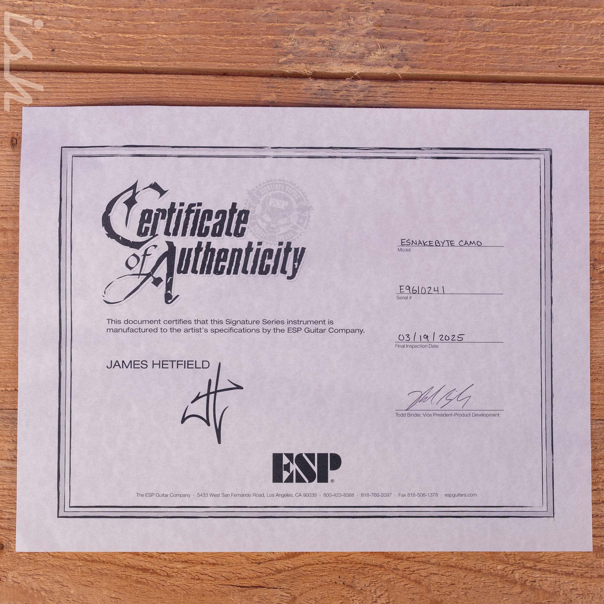 ESP Snakebyte Camo James Hetfield Signature Electric Guitar - Image 13
