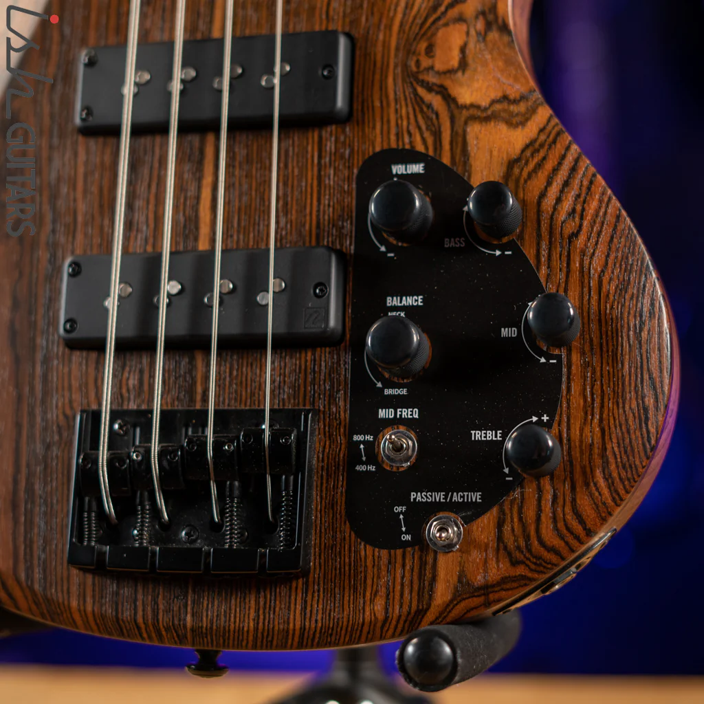 ESP LTD B-1004 Bass Bocote Top Natural Satin Demo - Image 5