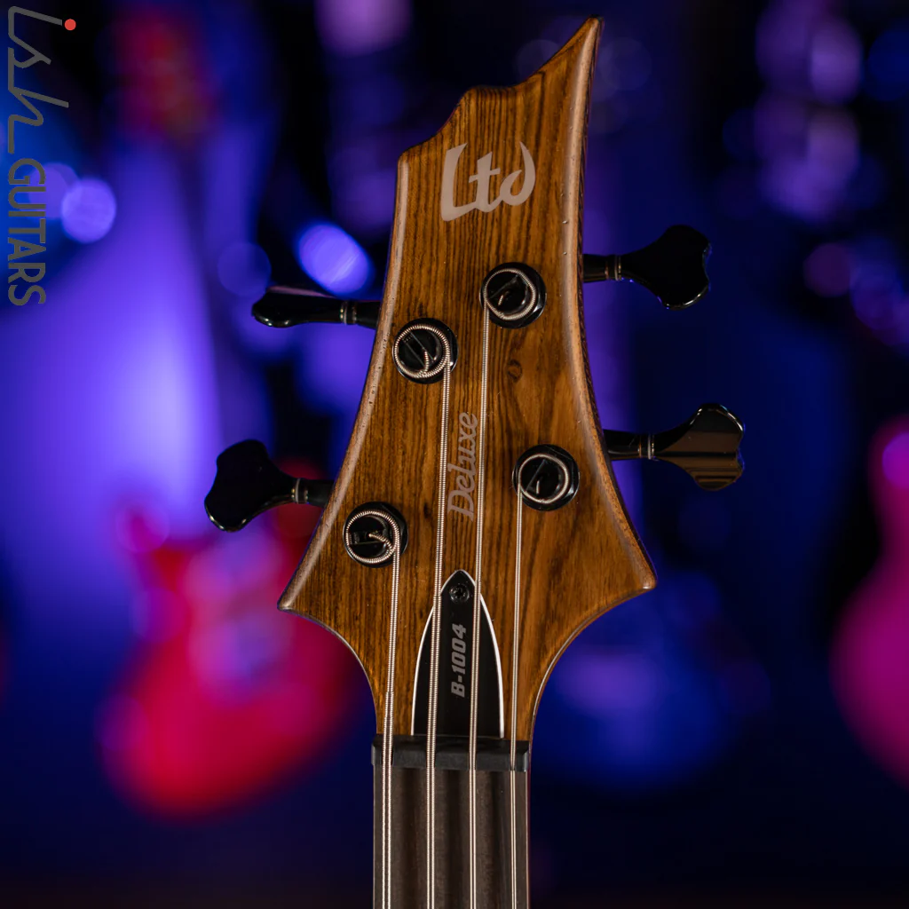 ESP LTD B-1004 Bass Bocote Top Natural Satin Demo - Image 6