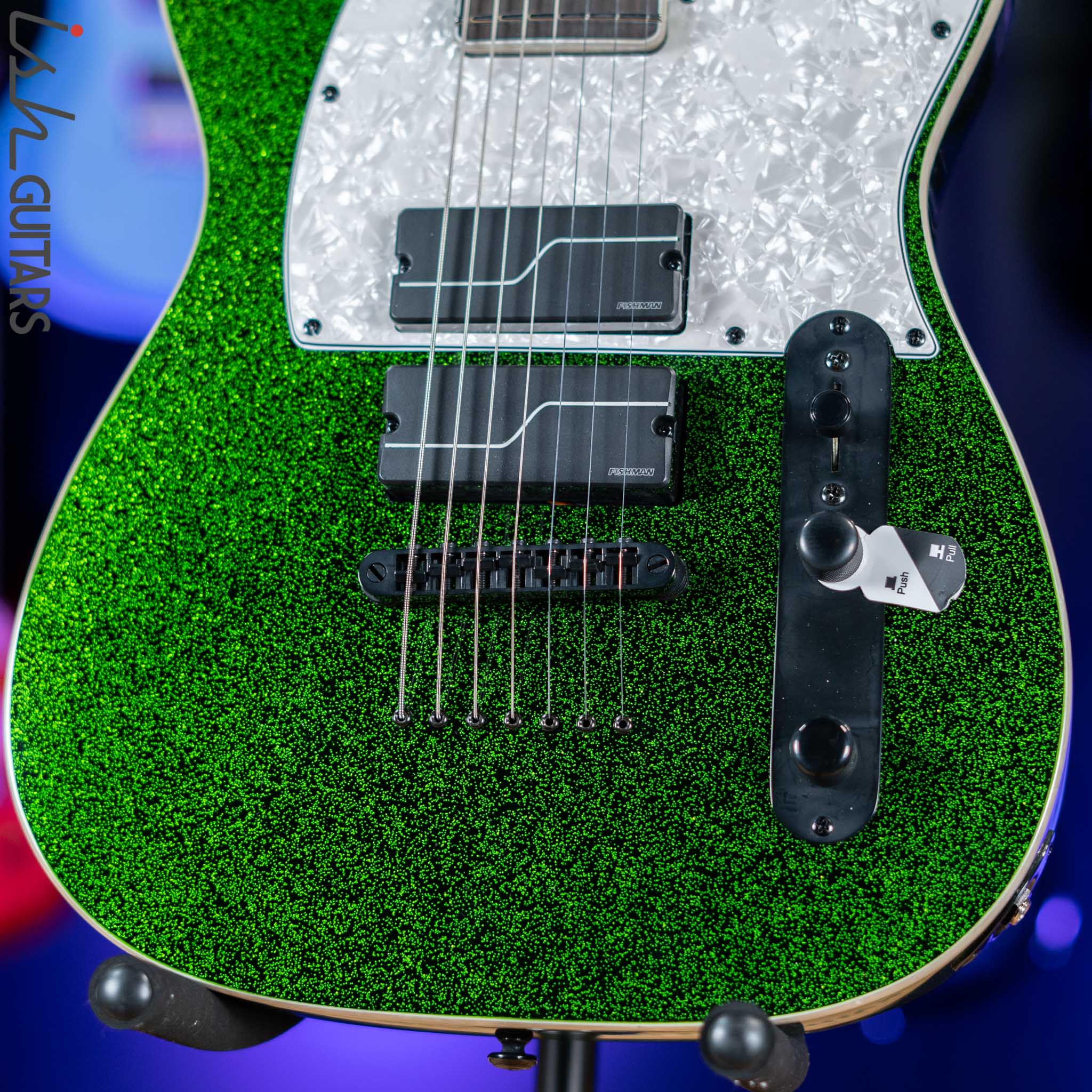 ESP LTD SCT-607 Baritone Green Sparkle Store Demo - Image 4