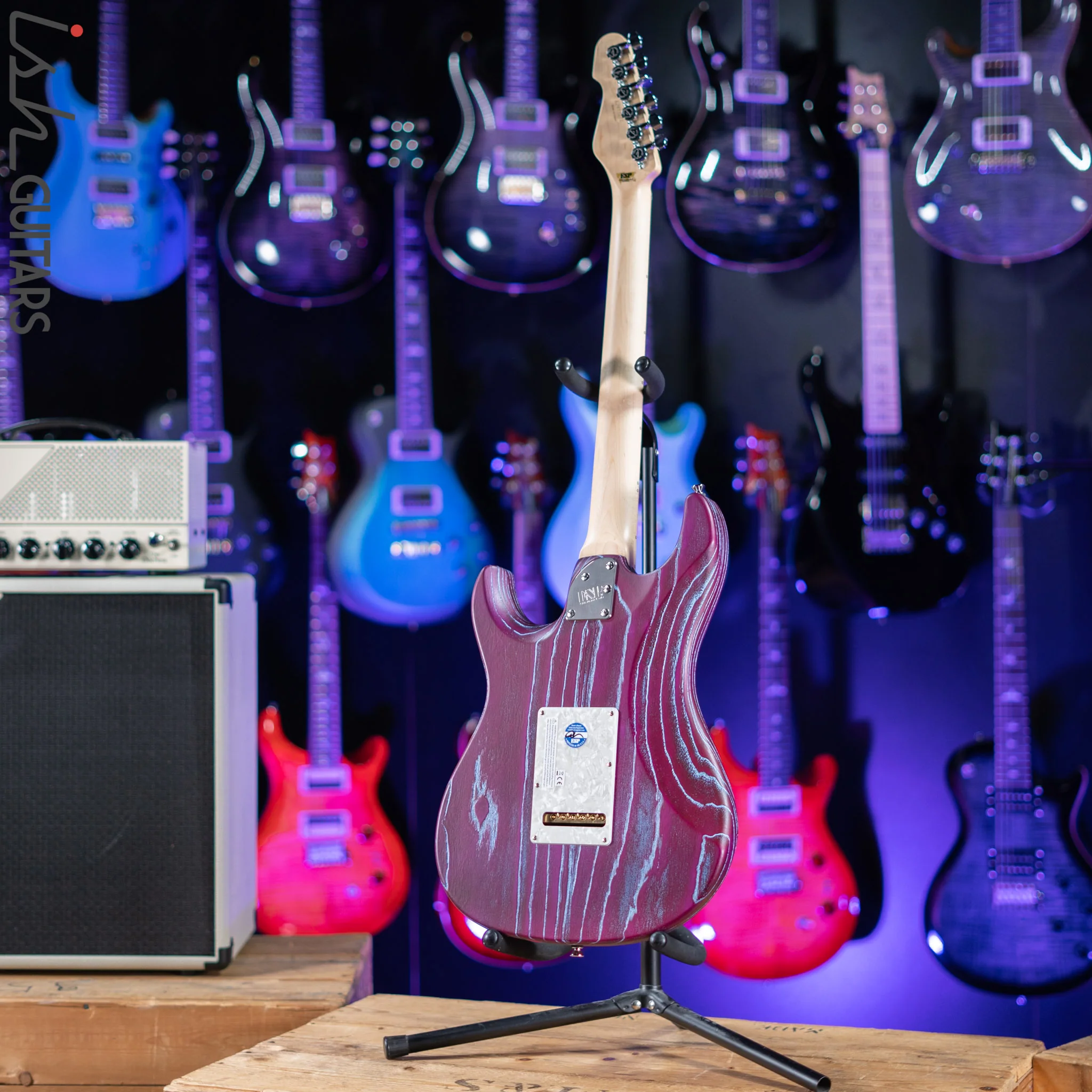 ESP Original Snapper CTM Drift Wood Indigo Purple with Blue Filler - Image 6
