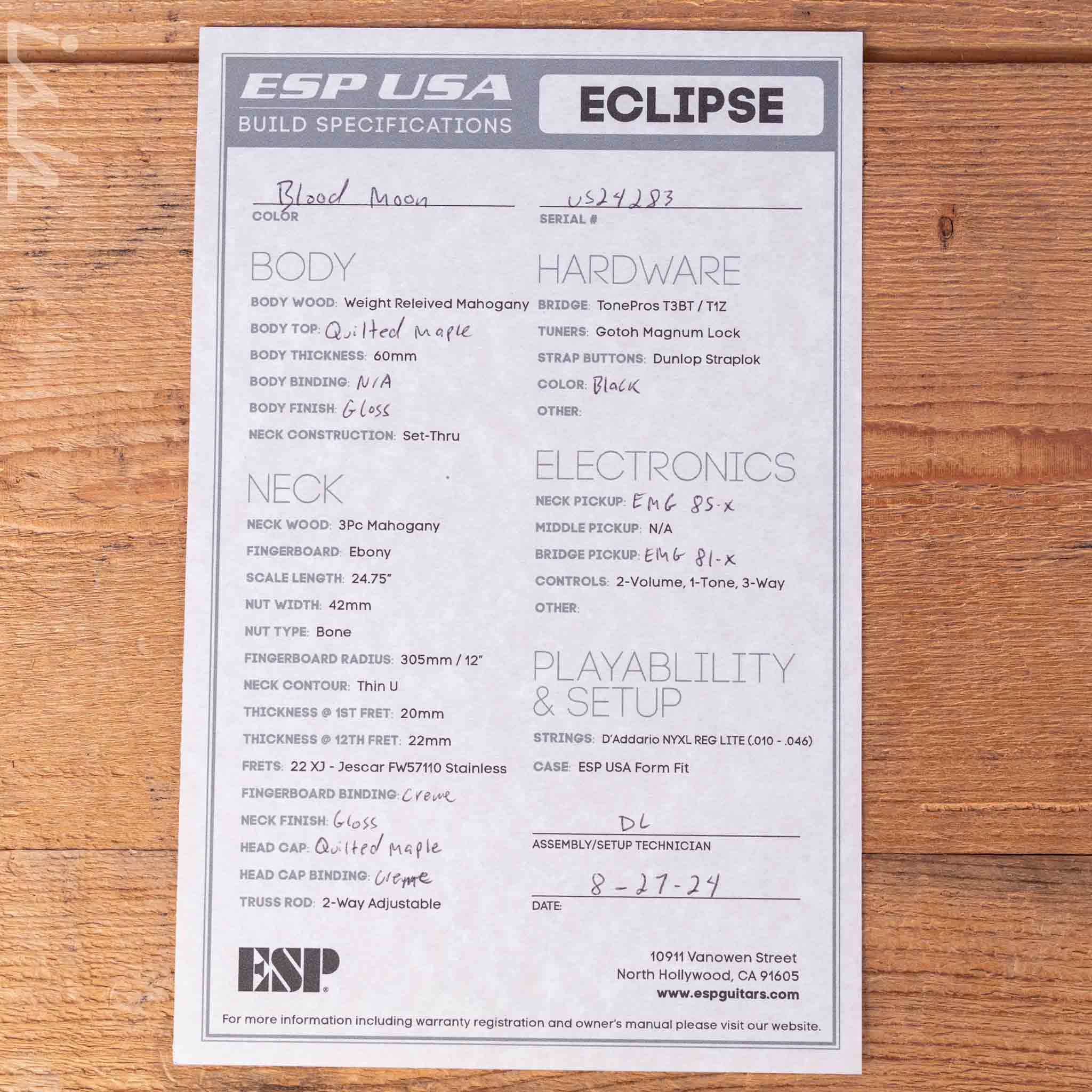 ESP USA Eclipse Electric Guitar Blood Moon - Image 13