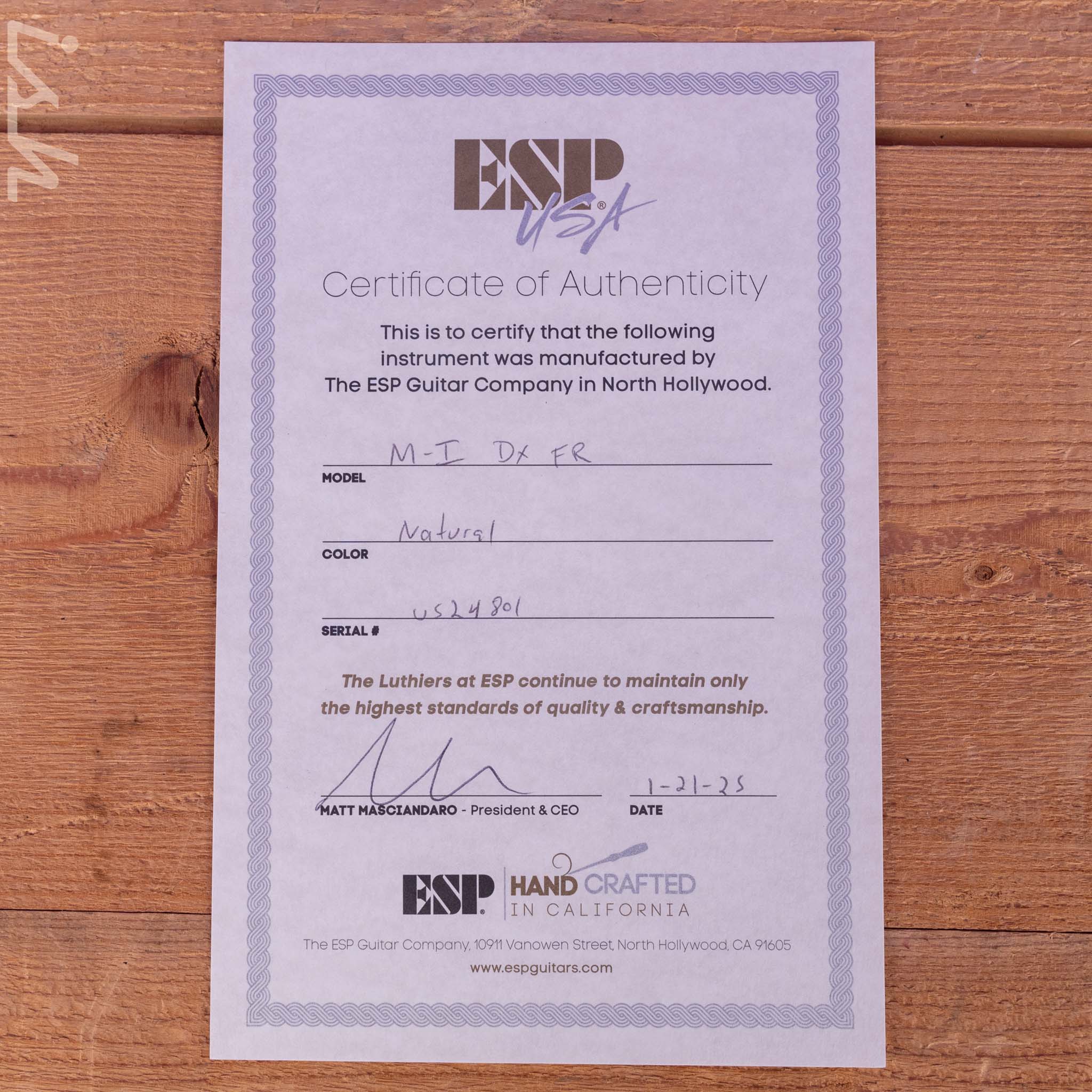 ESP USA M-I DX FR Satin Natural Zebrawood - Image 13