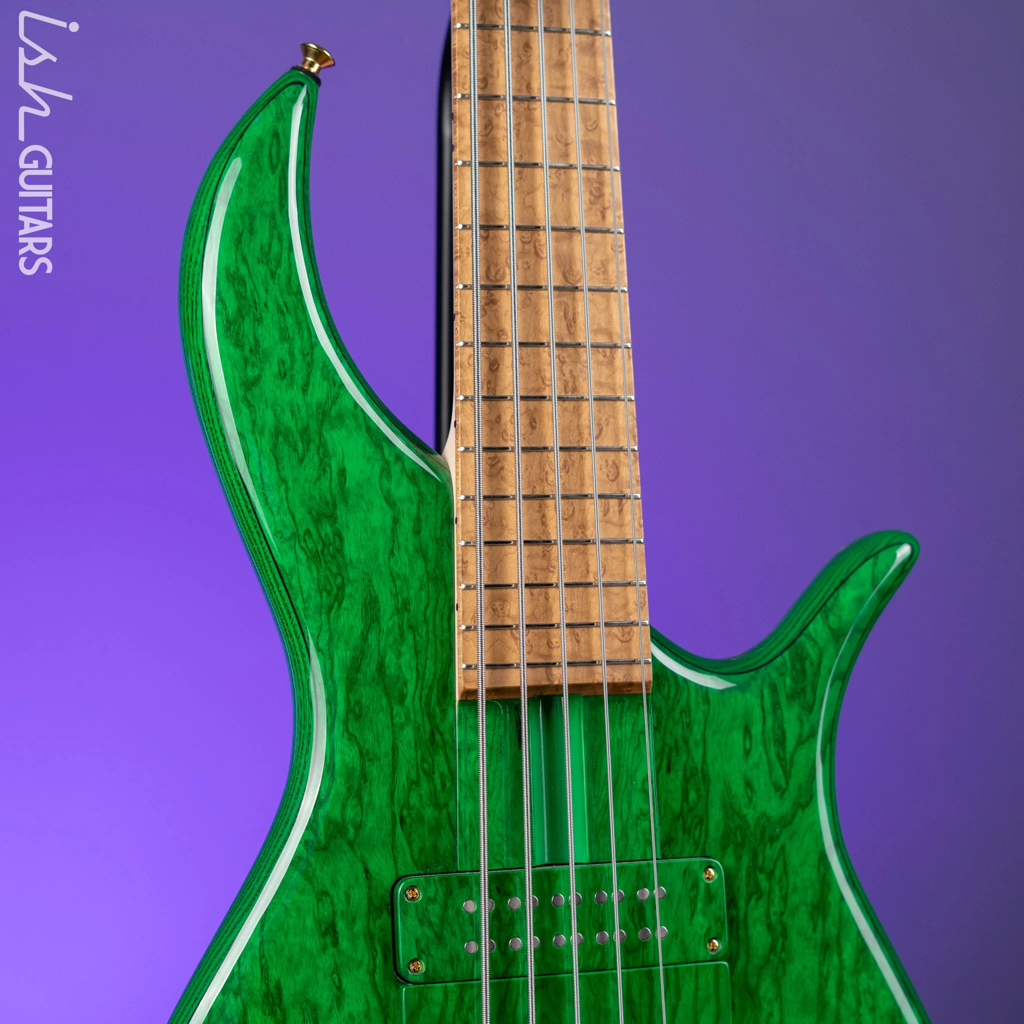 F Bass Deluxe BN5 5-String Bass Transparent Green - Image 3