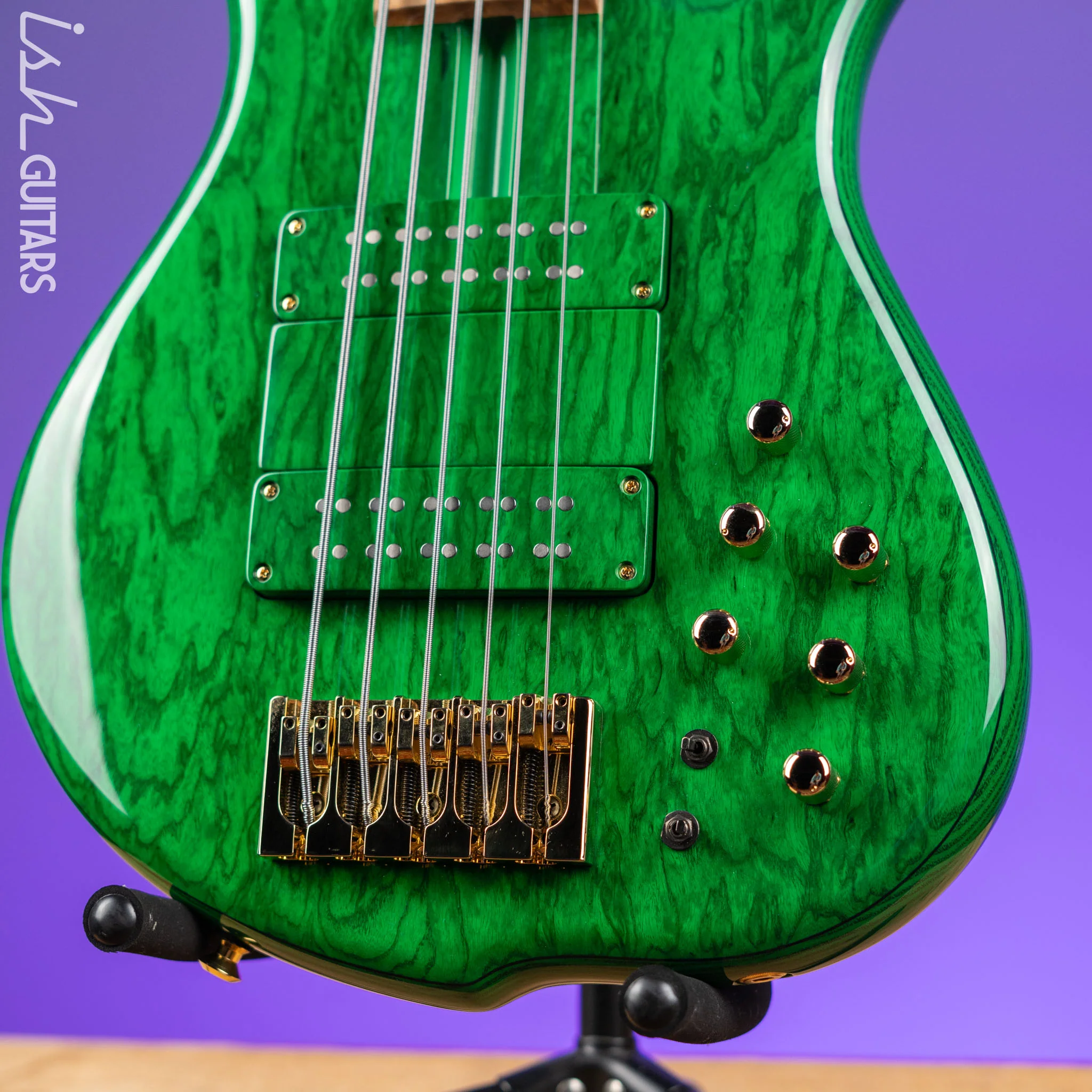 F Bass Deluxe BN5 5-String Bass Transparent Green - Image 4