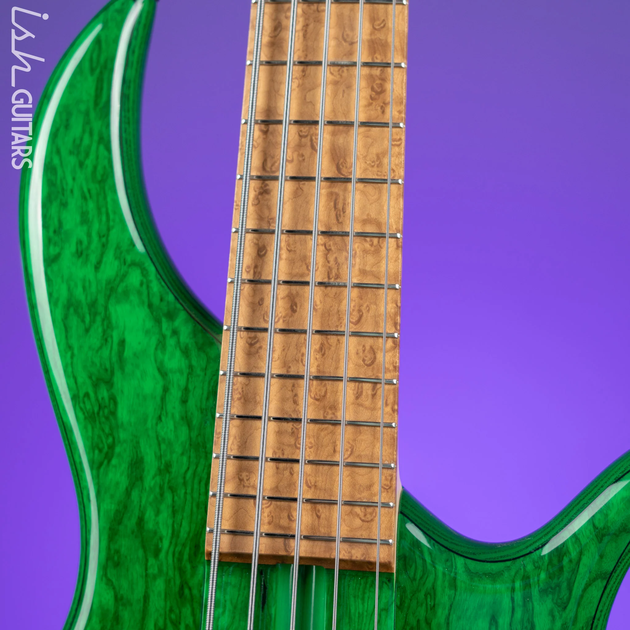F Bass Deluxe BN5 5-String Bass Transparent Green - Image 5